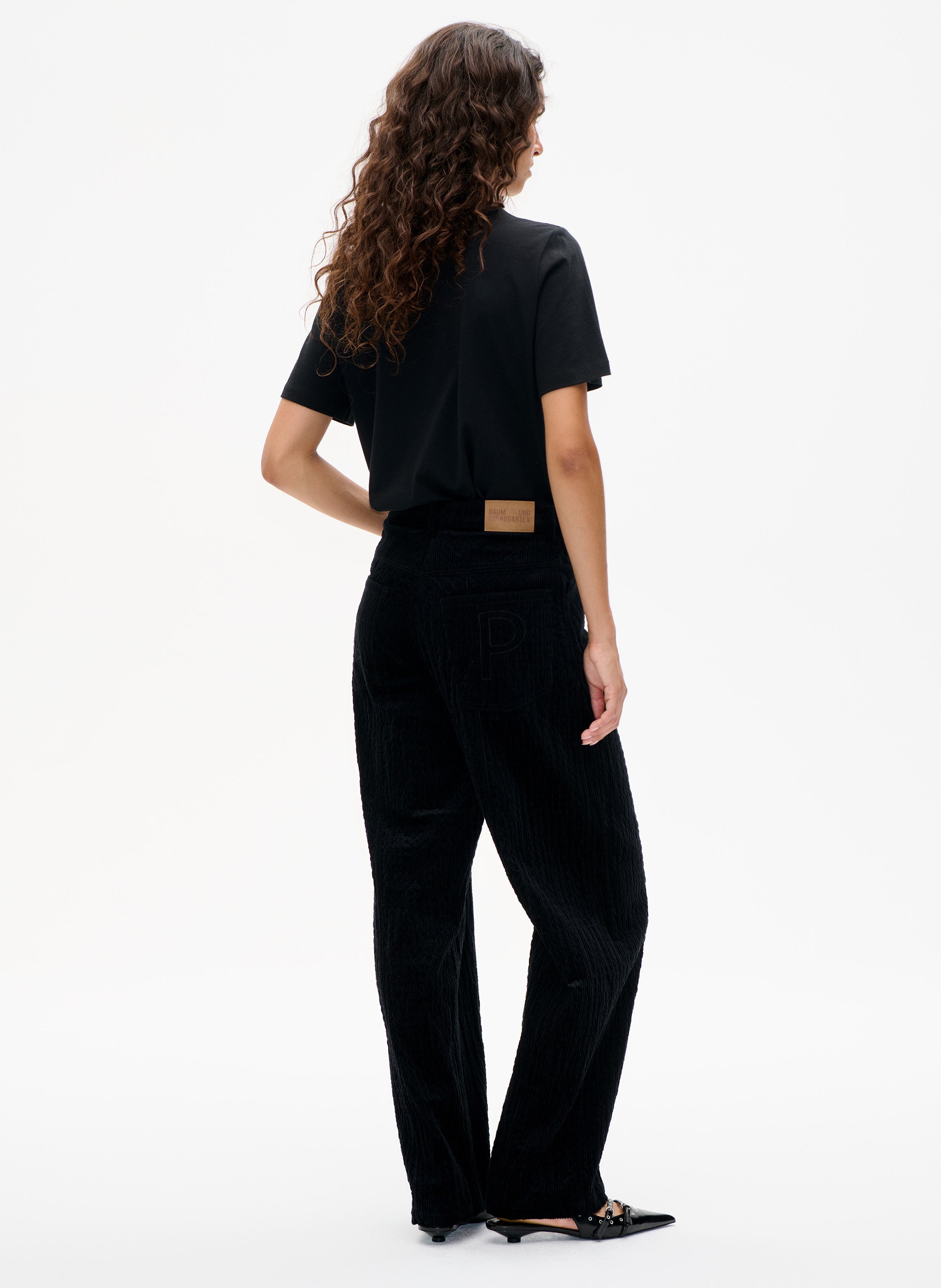 Straight-leg organic cotton-blend pants BAUM UND PFERDGARTEN Black