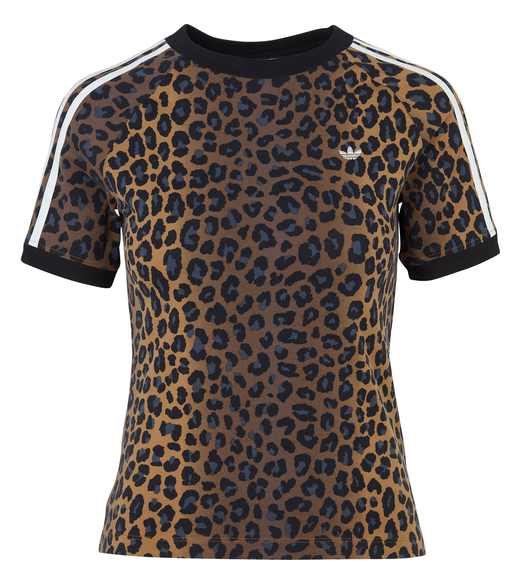 Tailliertes T-Shirt mit Rundhalsausschnitt aus bedruckter Mischbaumwolle ADIDAS Braun