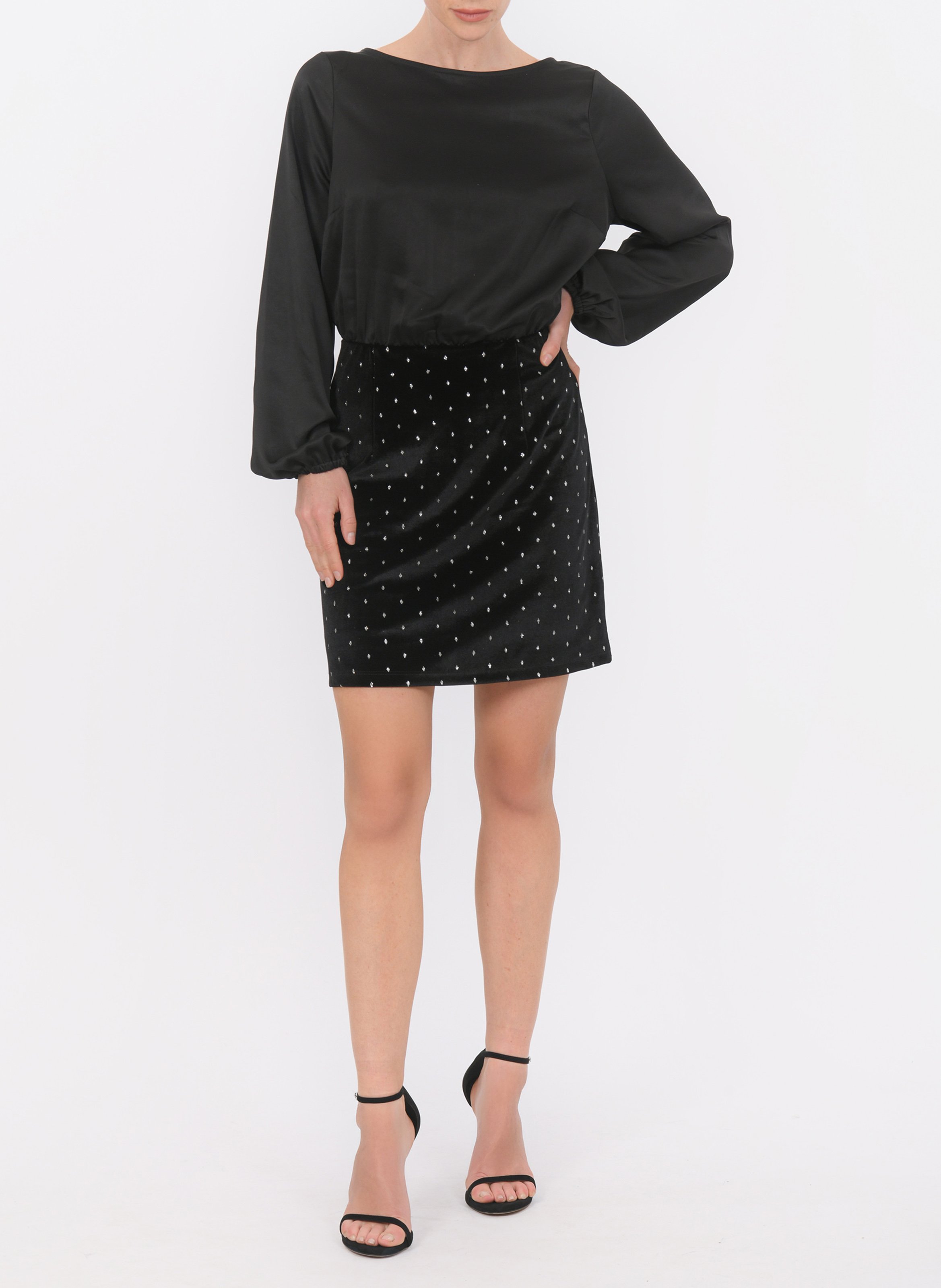 Korte jurk met ronde hals KOOKAI Zwart