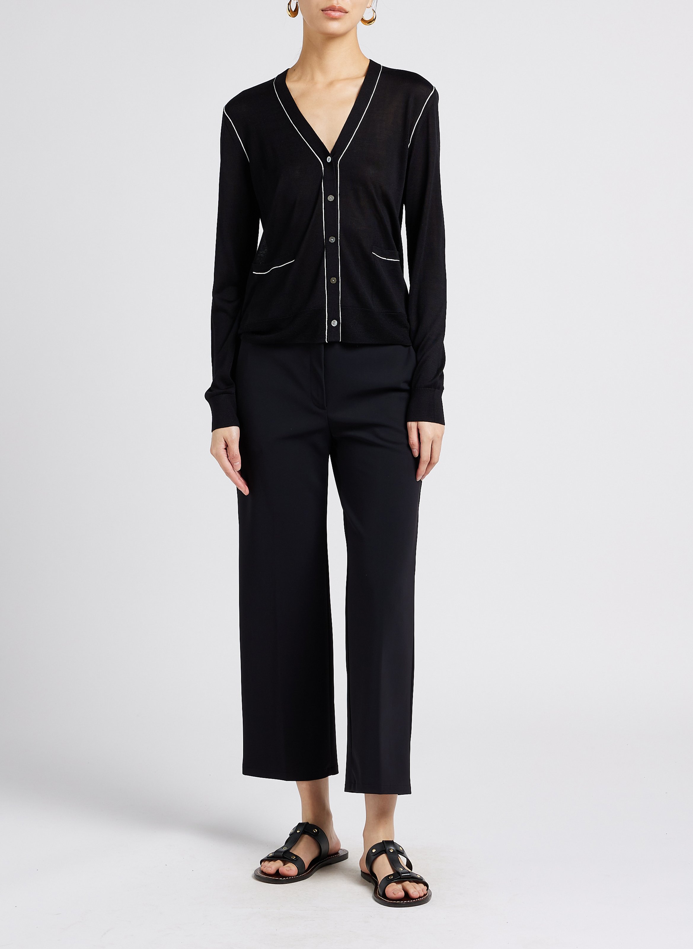 Gerade geschnittene Hose Schwarz