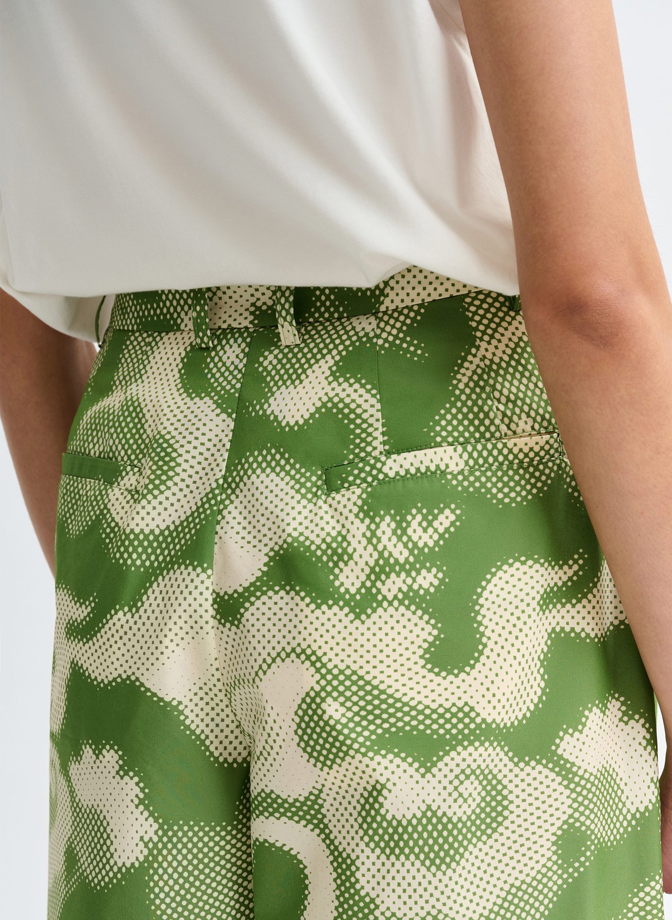 Pantalon large imprimé ESSENTIEL ANTWERP Vert