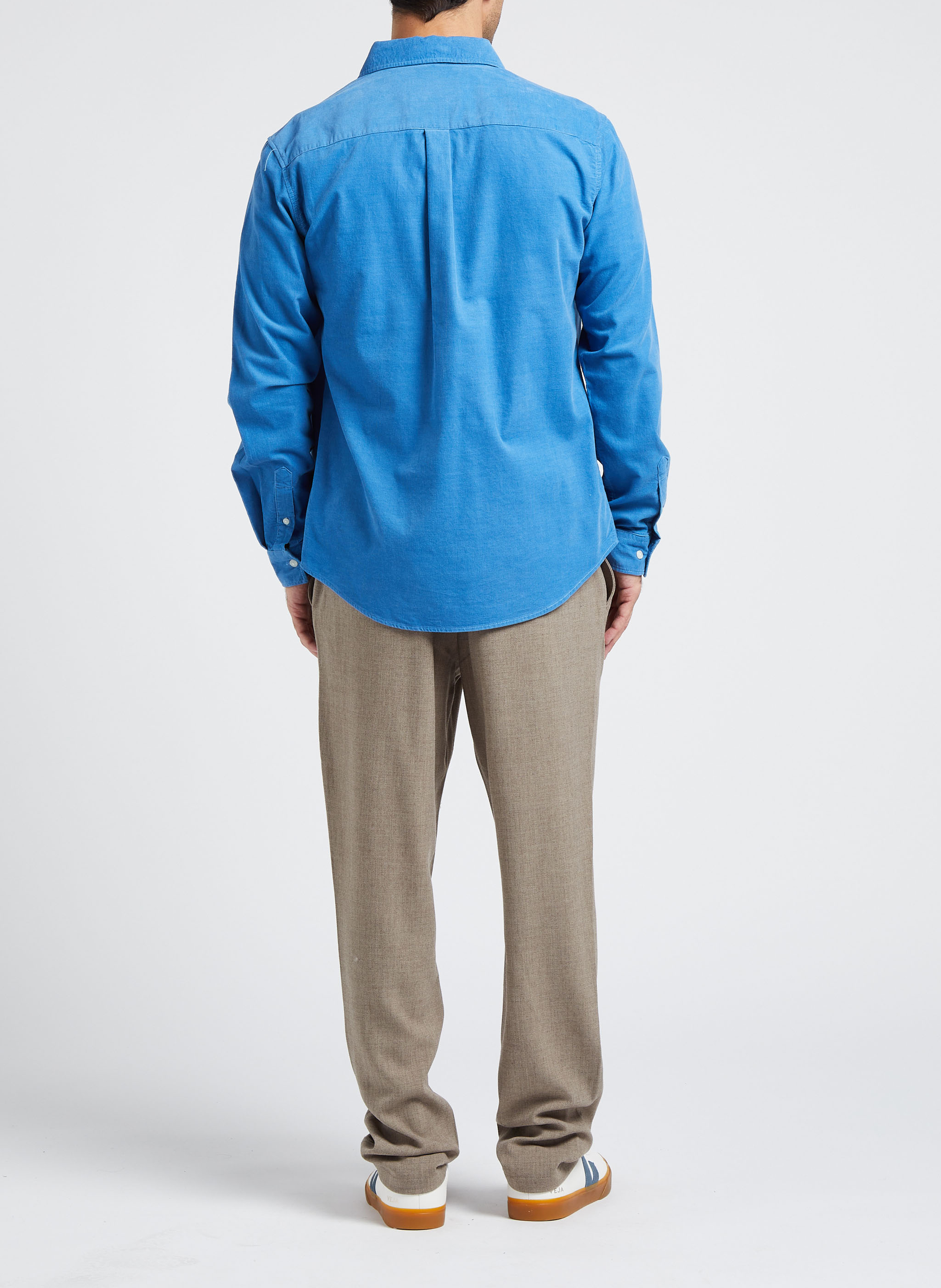 Katoenen overhemd met Amerikaanse kraag LES DEUX Blauw