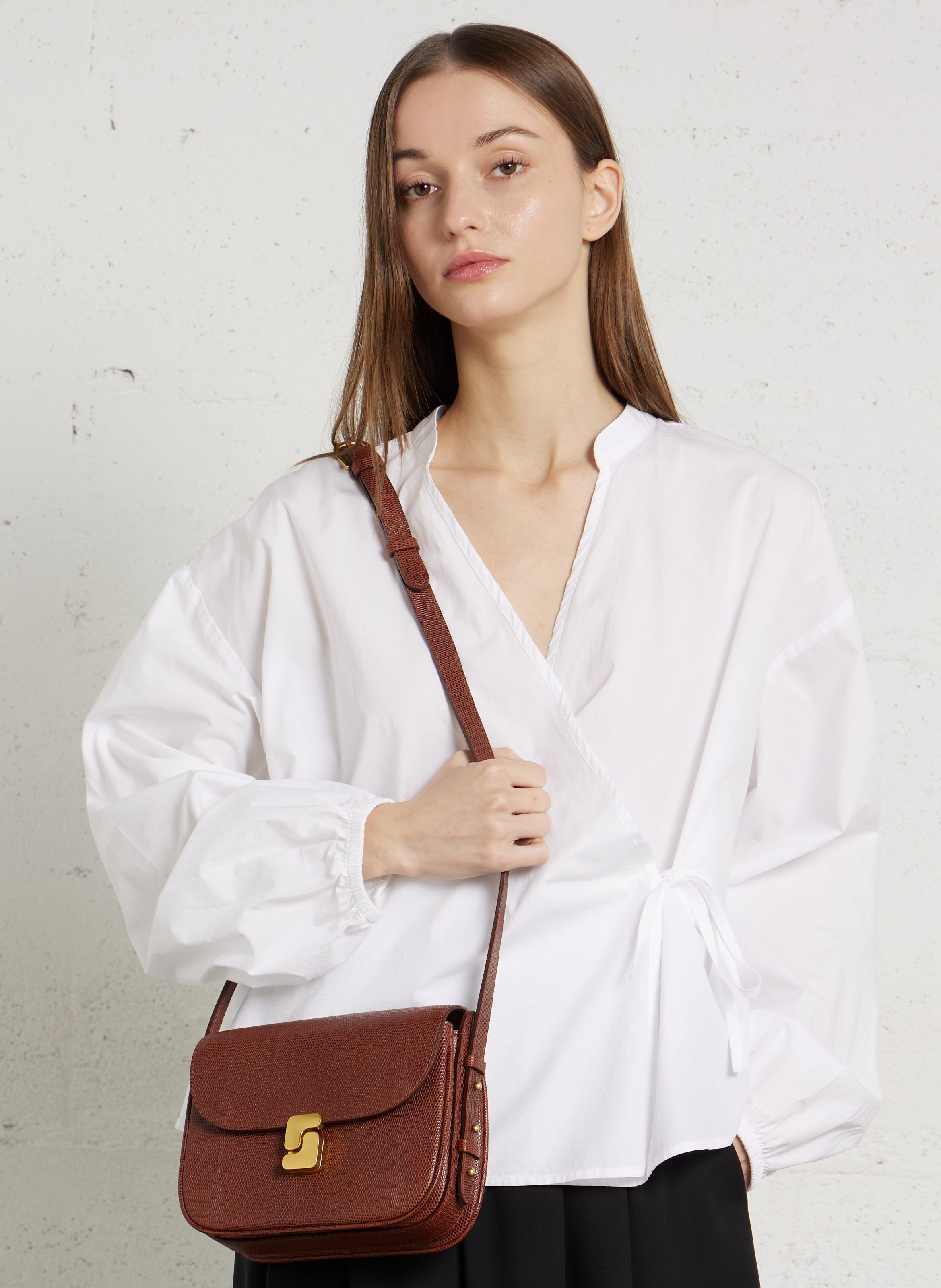 Leren clutch SOEUR Bruin