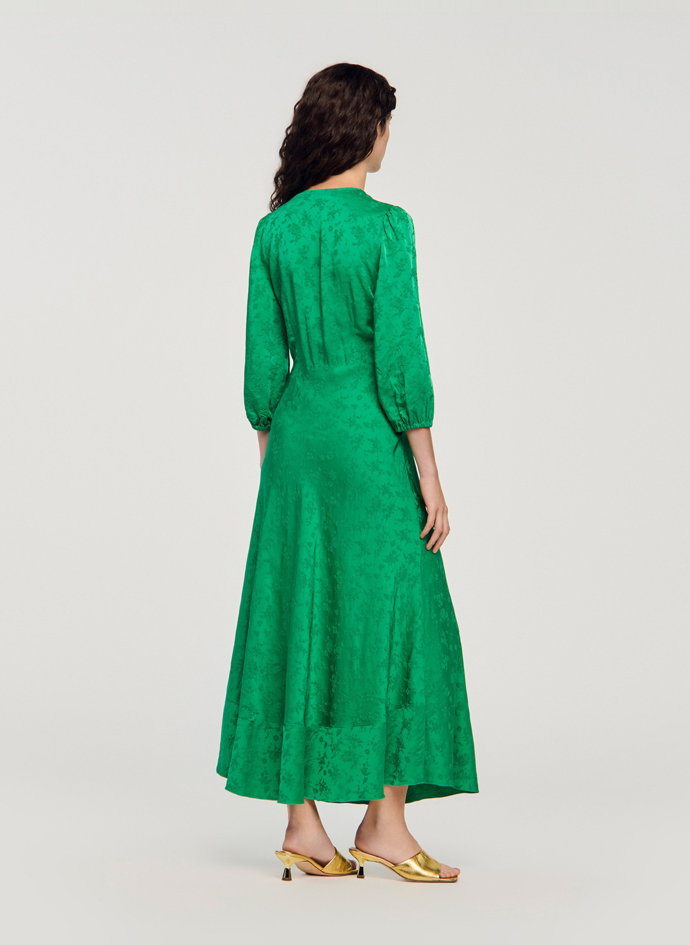 Robe longue décolleté  SANDRO Vert