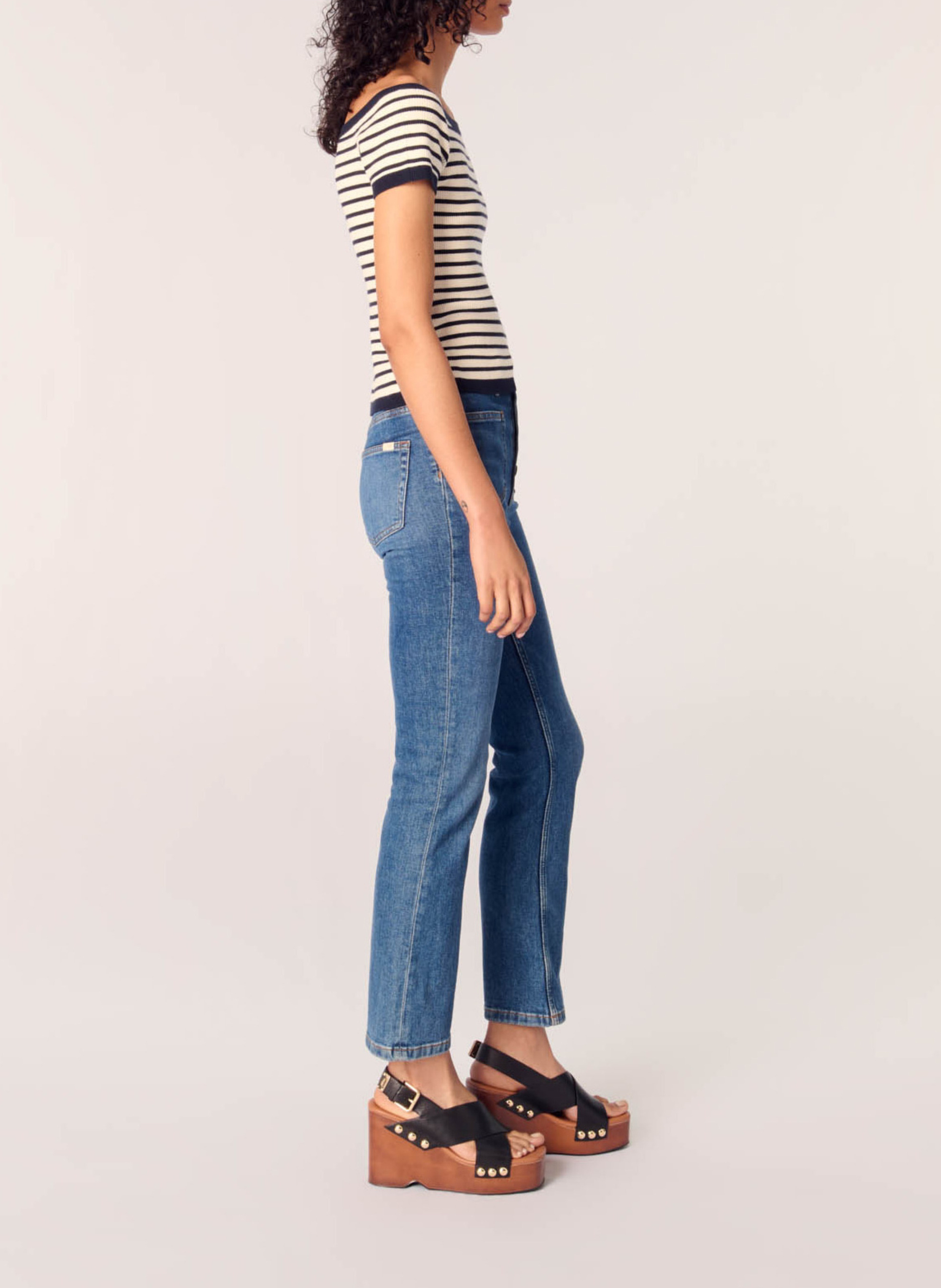 Top moulant col bateau MAJE Bleu