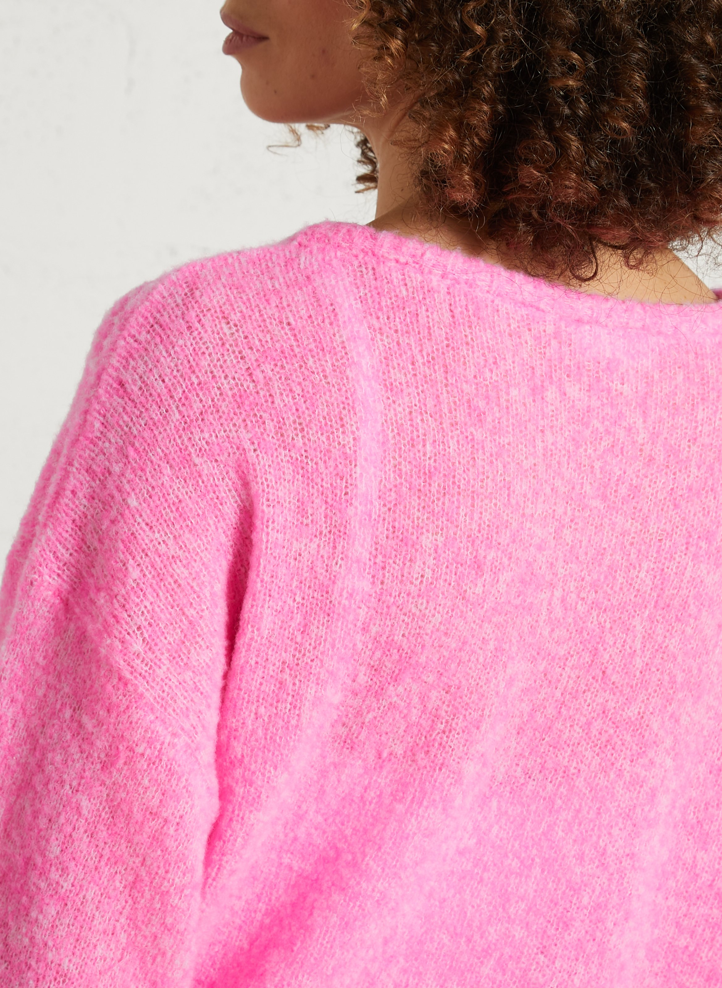 Round-neck wool-blend straight-cut sweater AMERICAN VINTAGE Pink