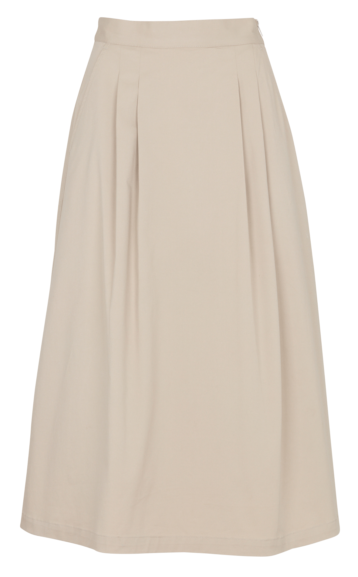 Ausgestellter Midirock mit Falten IKKS Beige