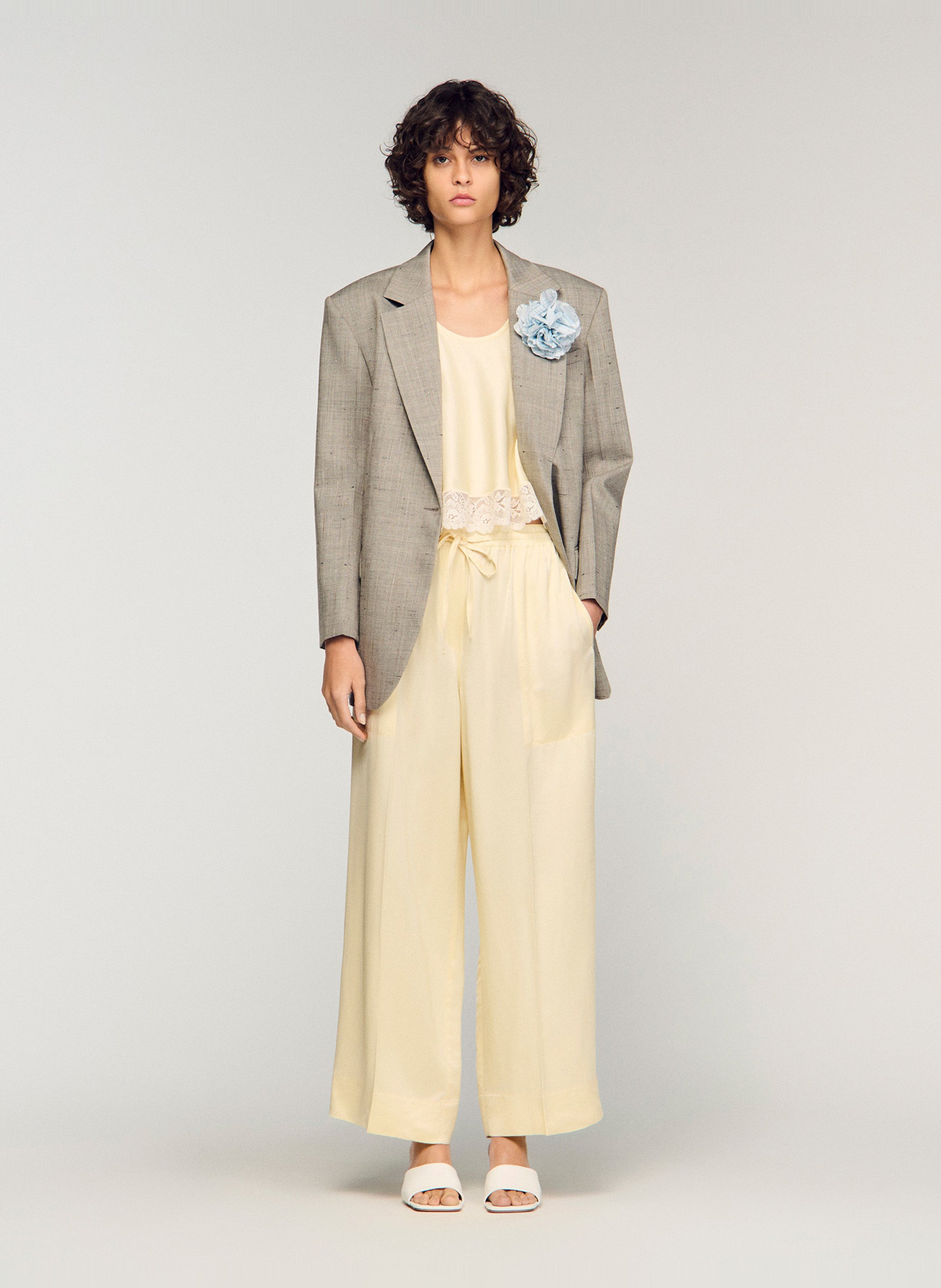 Wijde broek SANDRO Geel