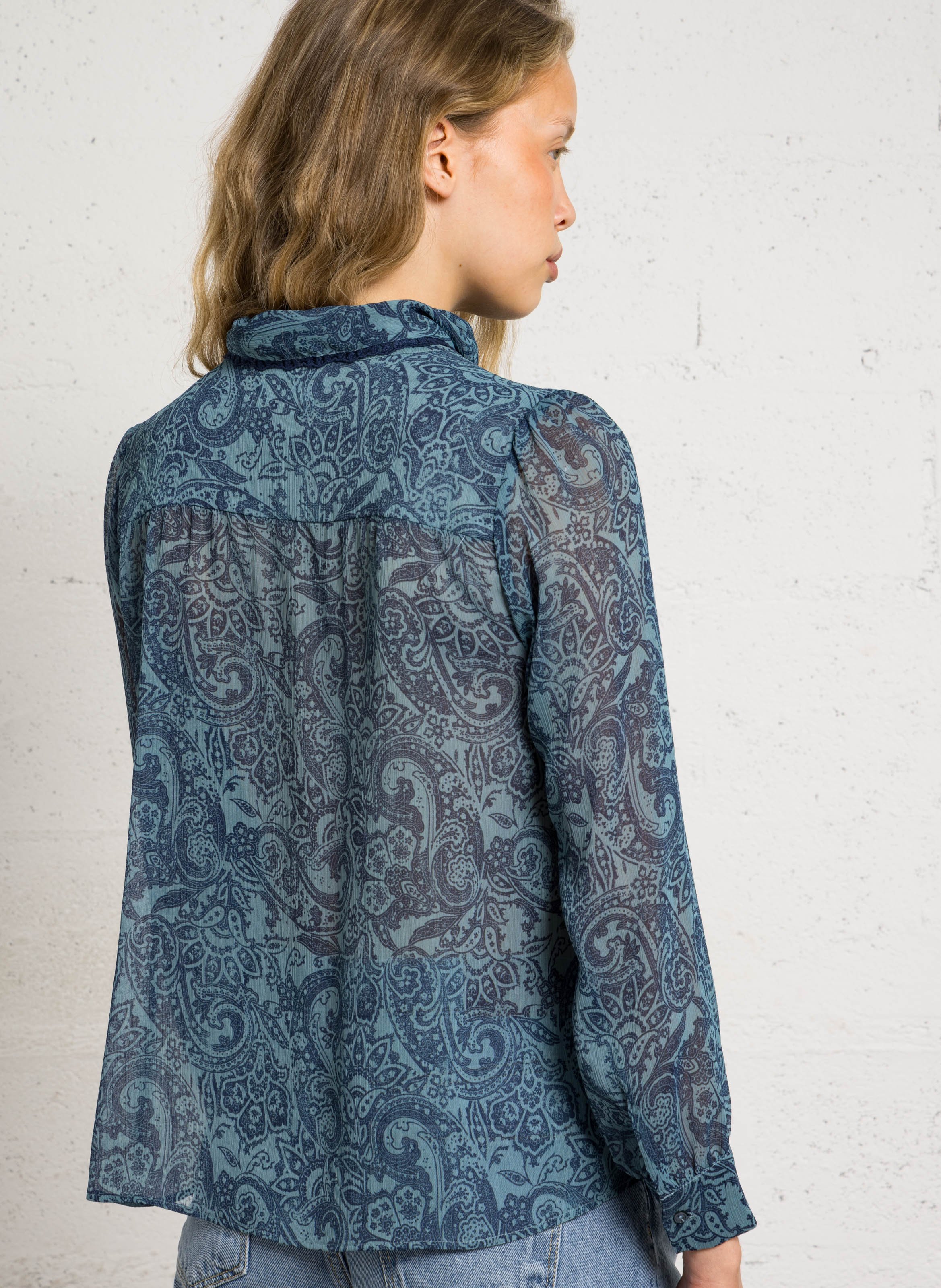 Blouse imprimée col rond  SUD EXPRESS Bleu