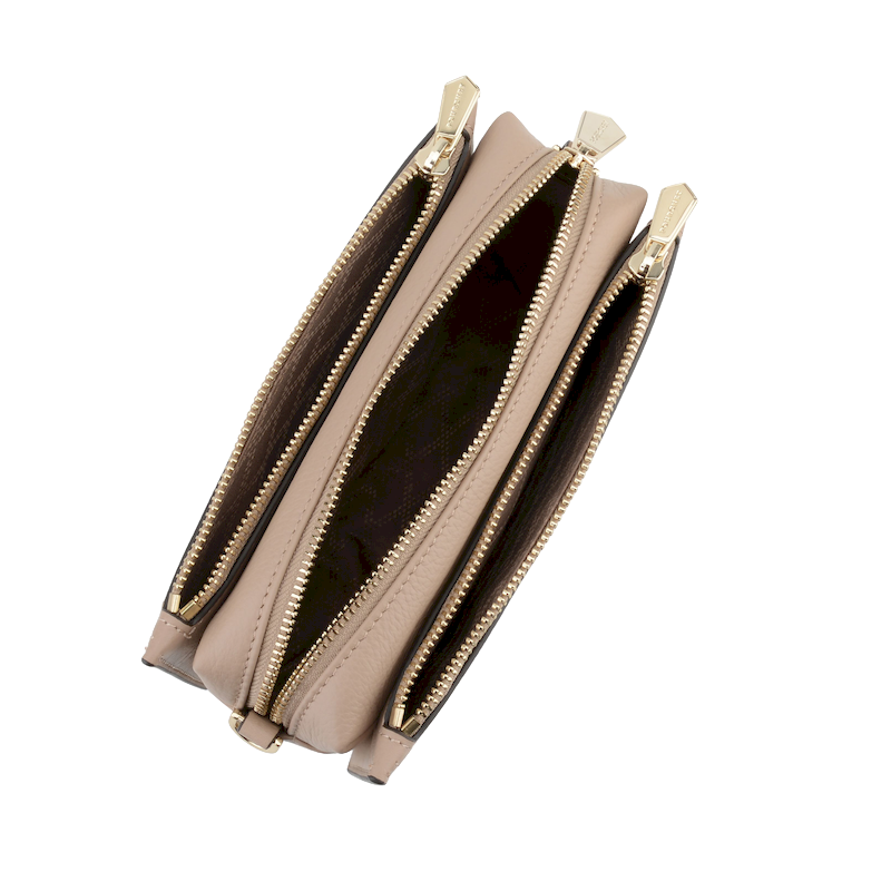 Large leather crossbody bag Brown