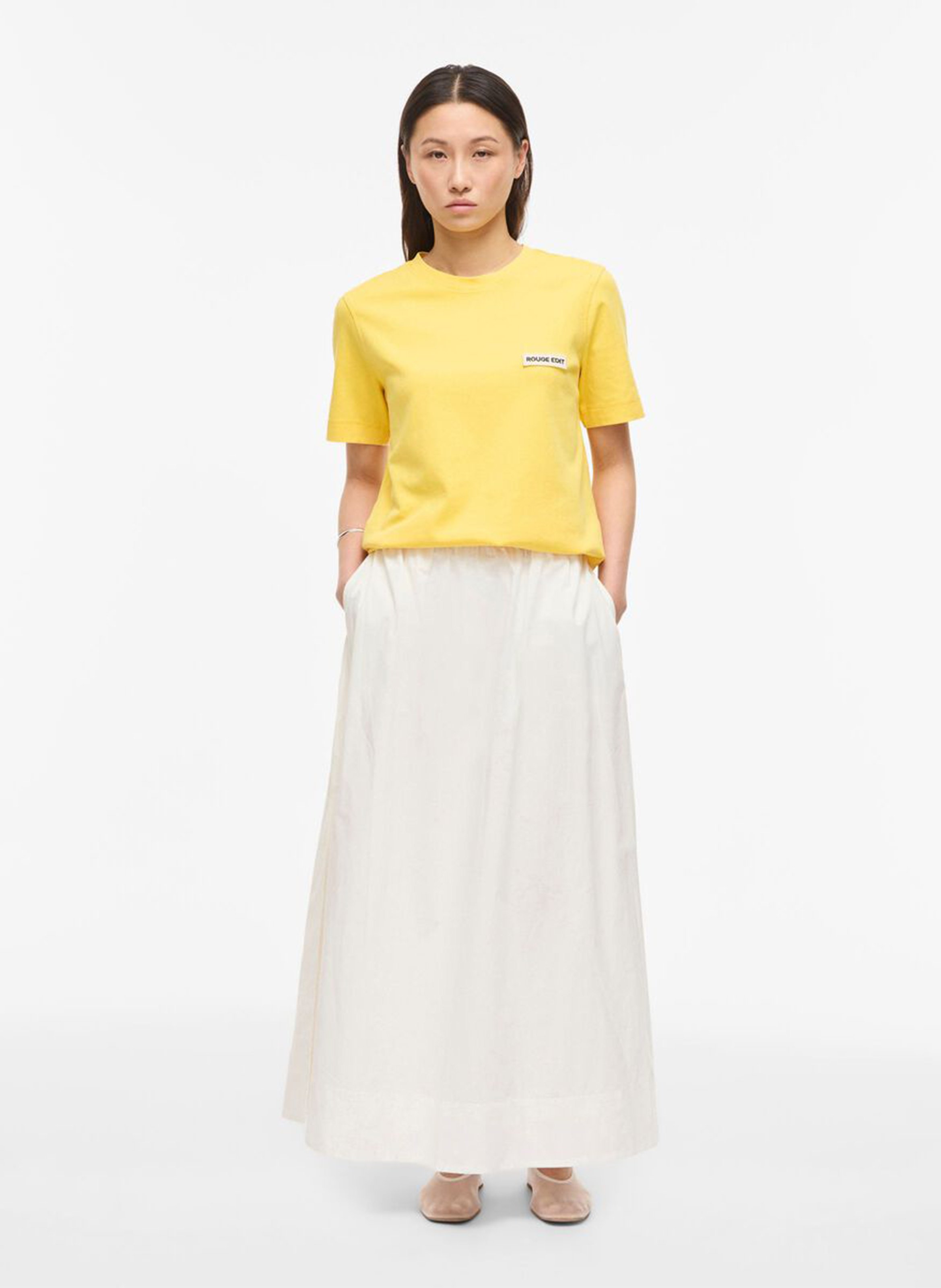 T-shirt droit col rond en coton bio ROUGE EDIT Jaune