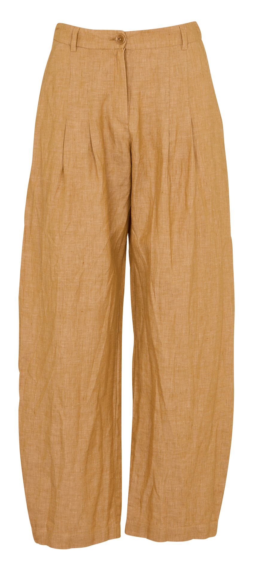 Wijde broek van linnen en katoenmix COTELAC Bruin