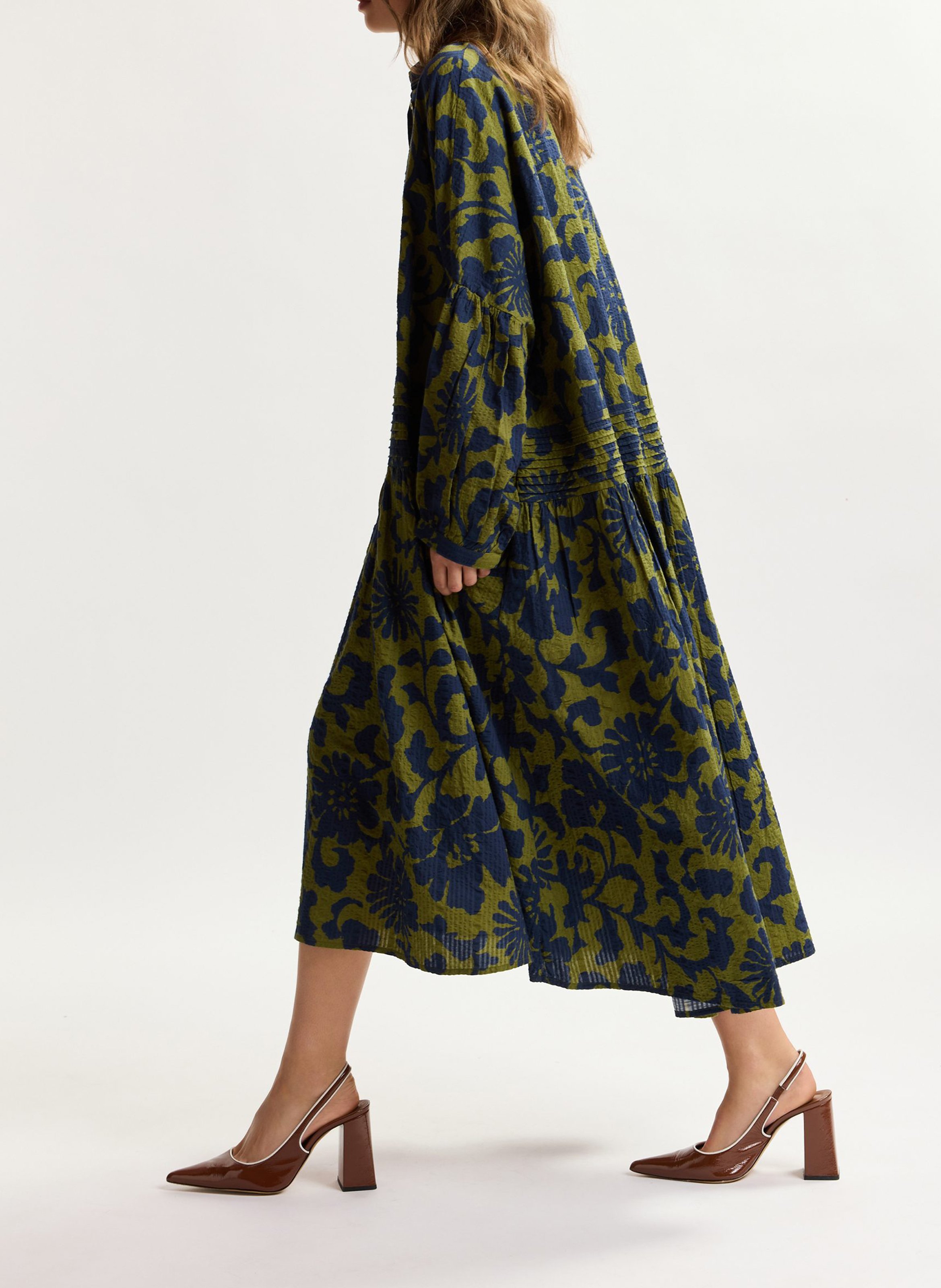 Vestido camisero amplio estampado ESSENTIEL ANTWERP Verde