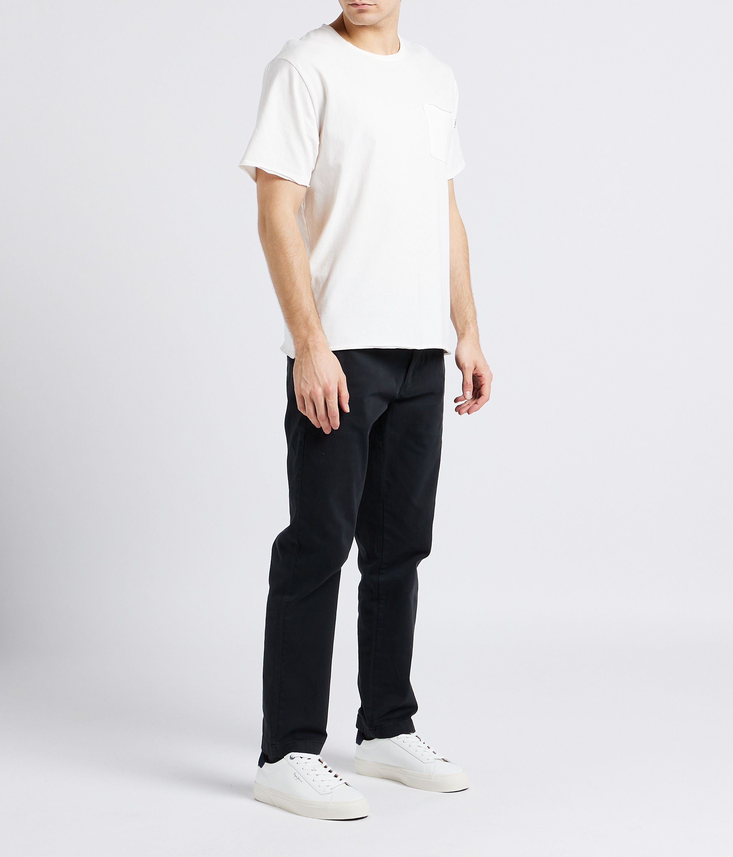 Low-top mixed leather trainers PEPE JEANS White