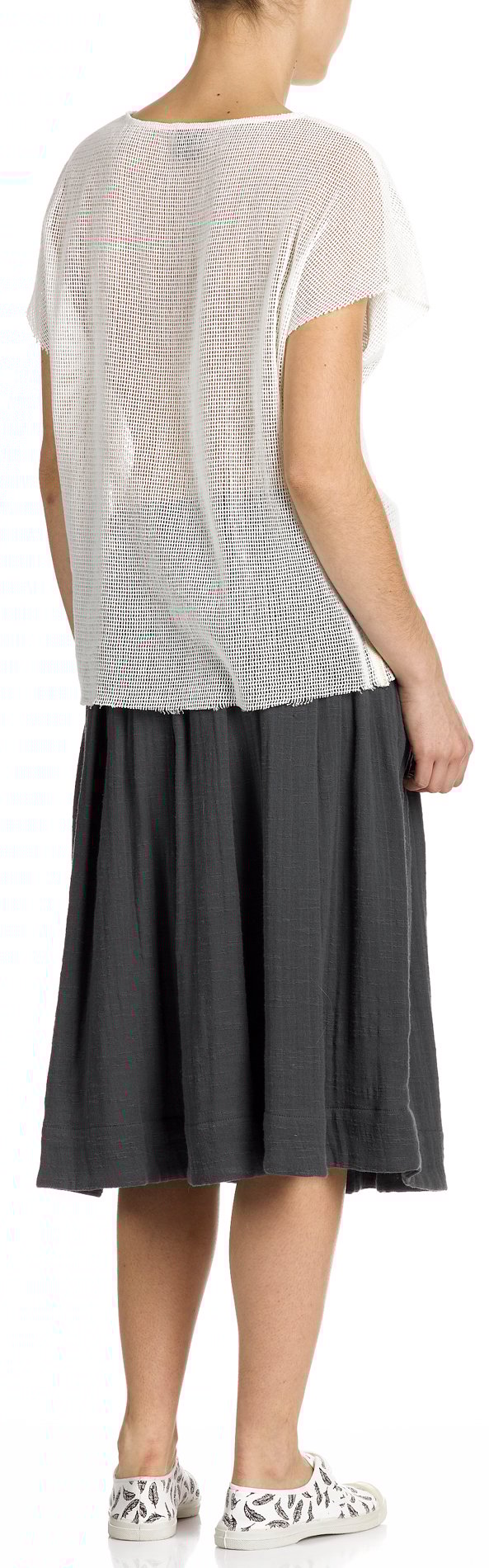 Odelya woven cotton top with Indian screen print SWILDENS White