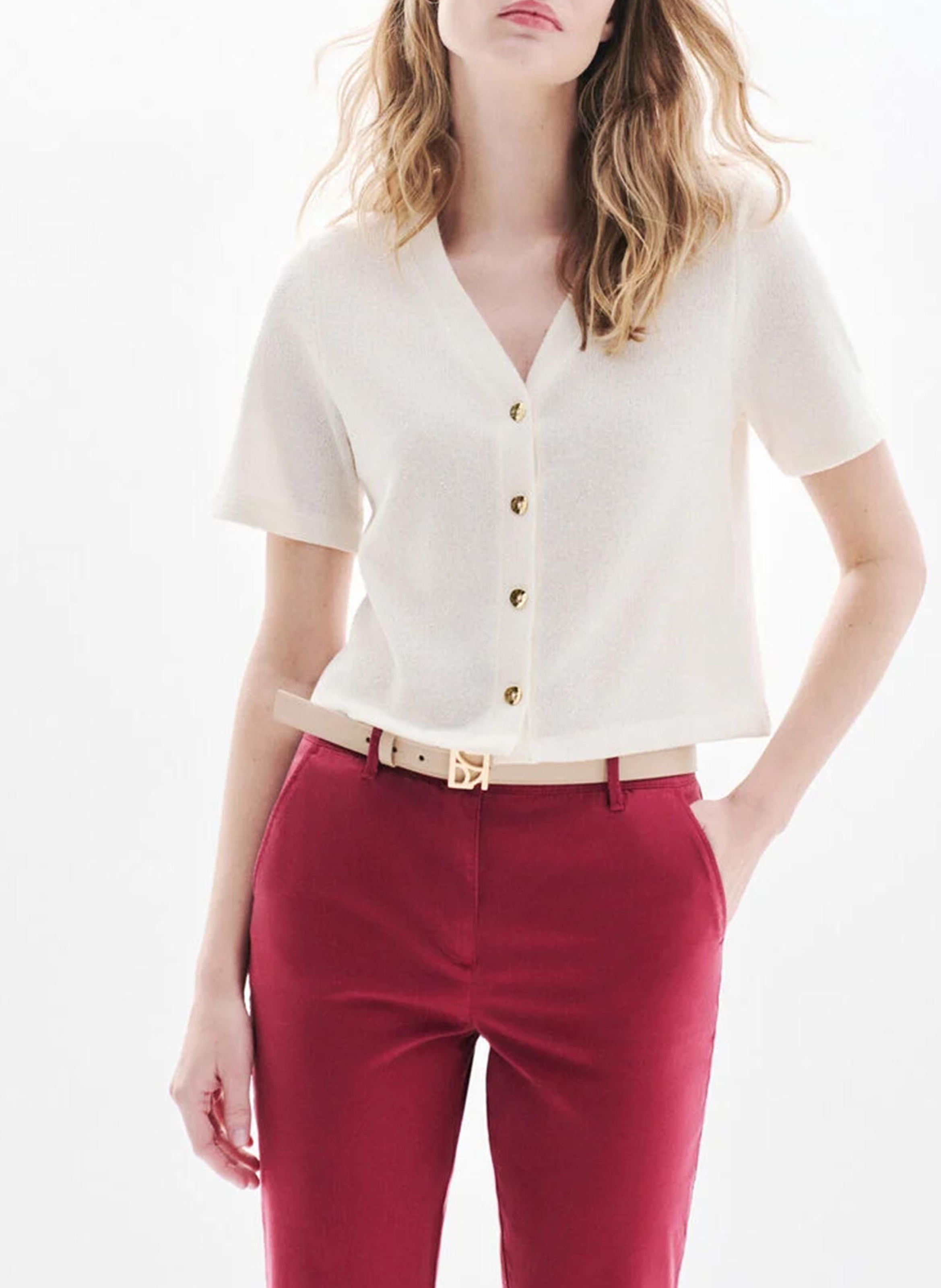 Top col v CAROLL Beige