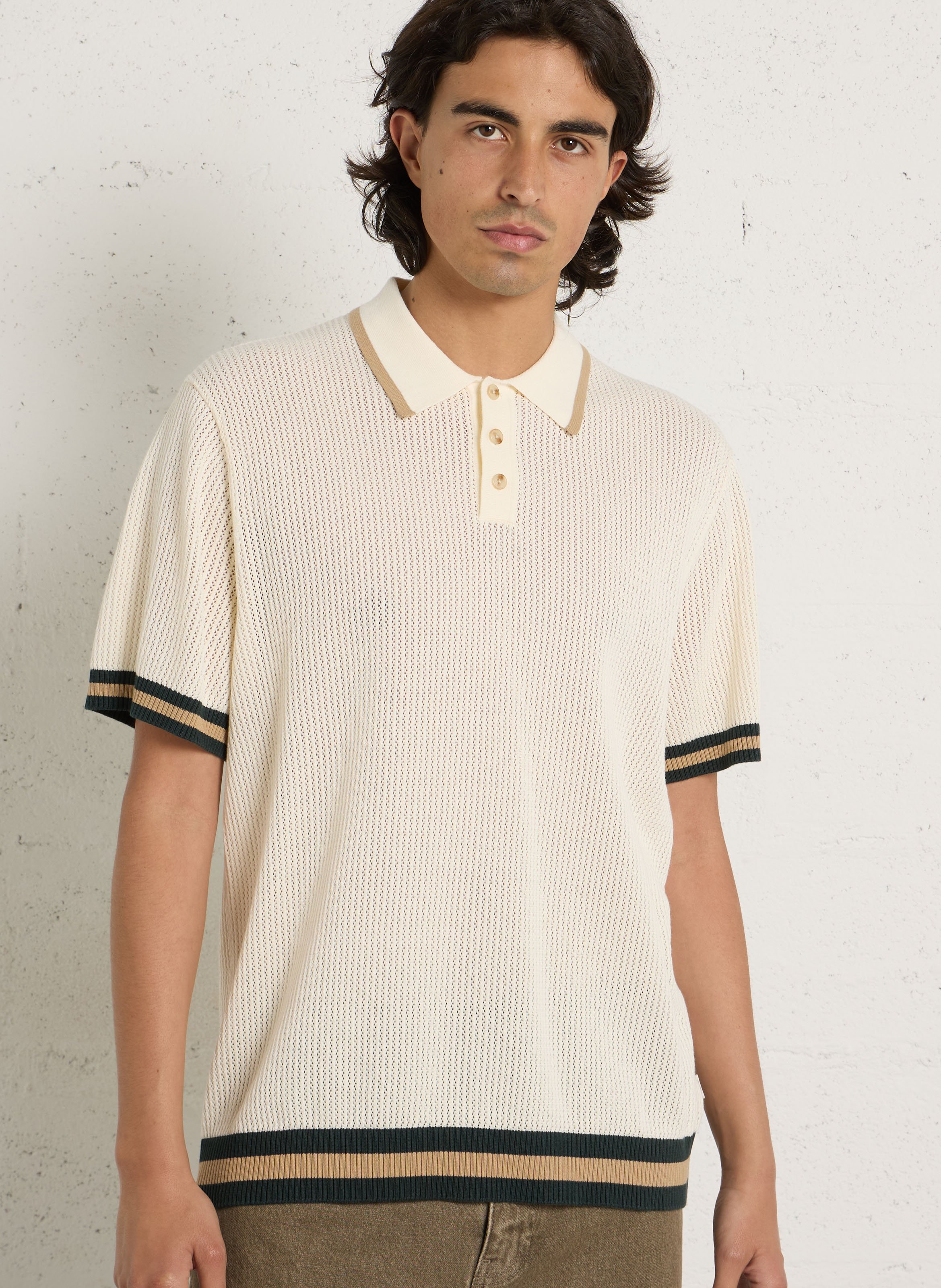 Loose-fit cotton polo shirt LES DEUX Beige