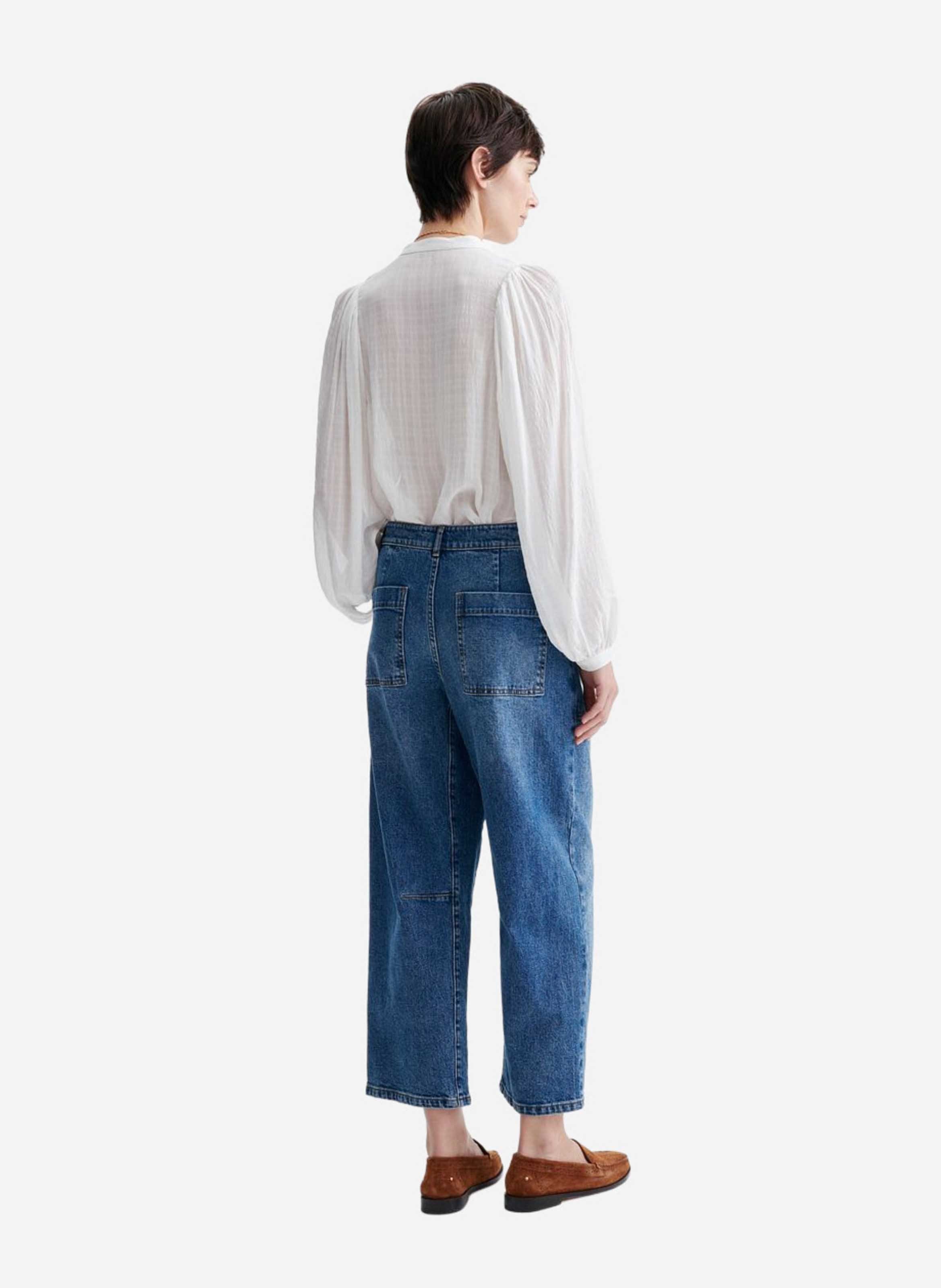 Jean cropped cargo en coton mélangé VANESSA BRUNO Bleu