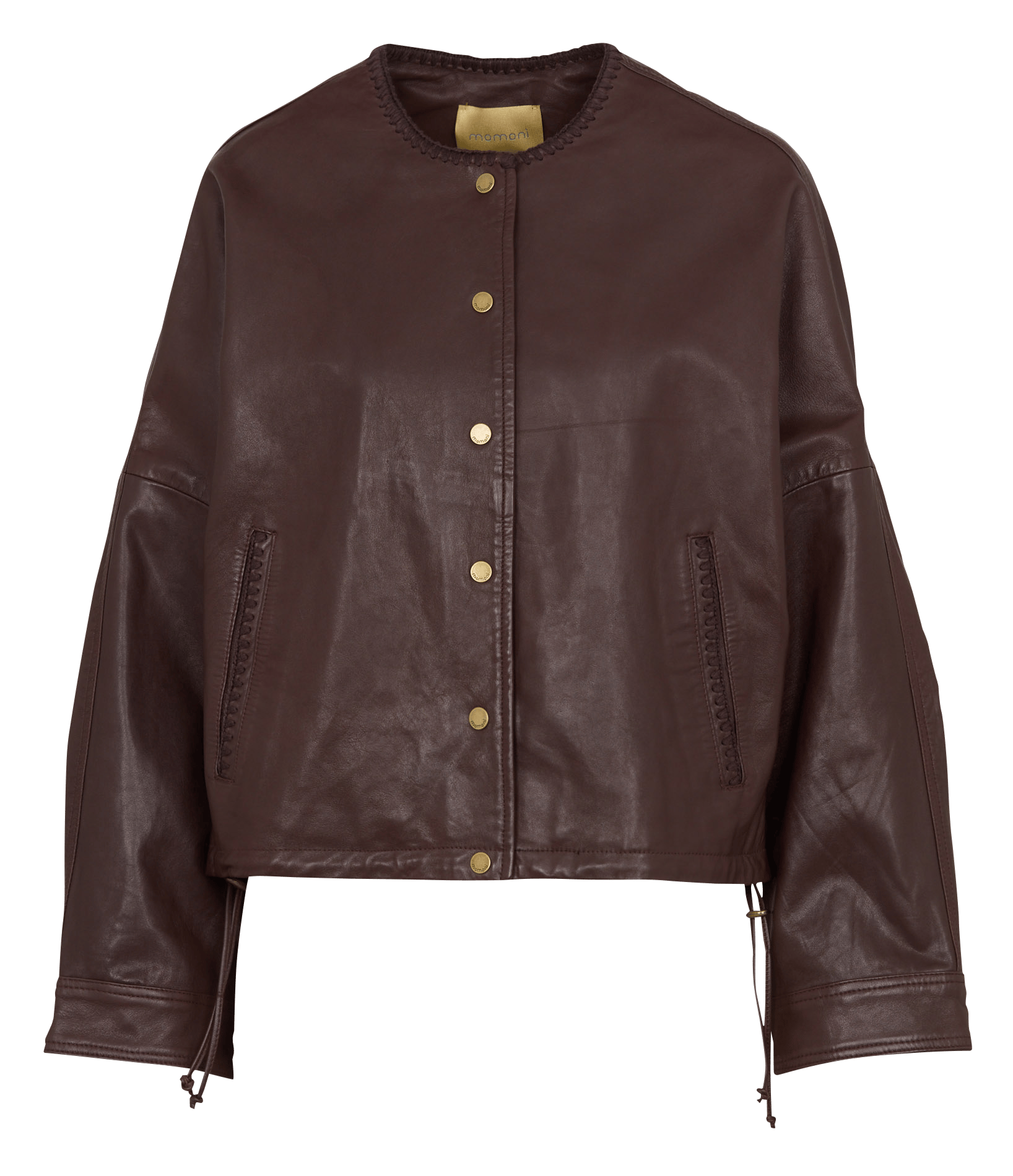 Veste ample en cuir MOMONI Marron
