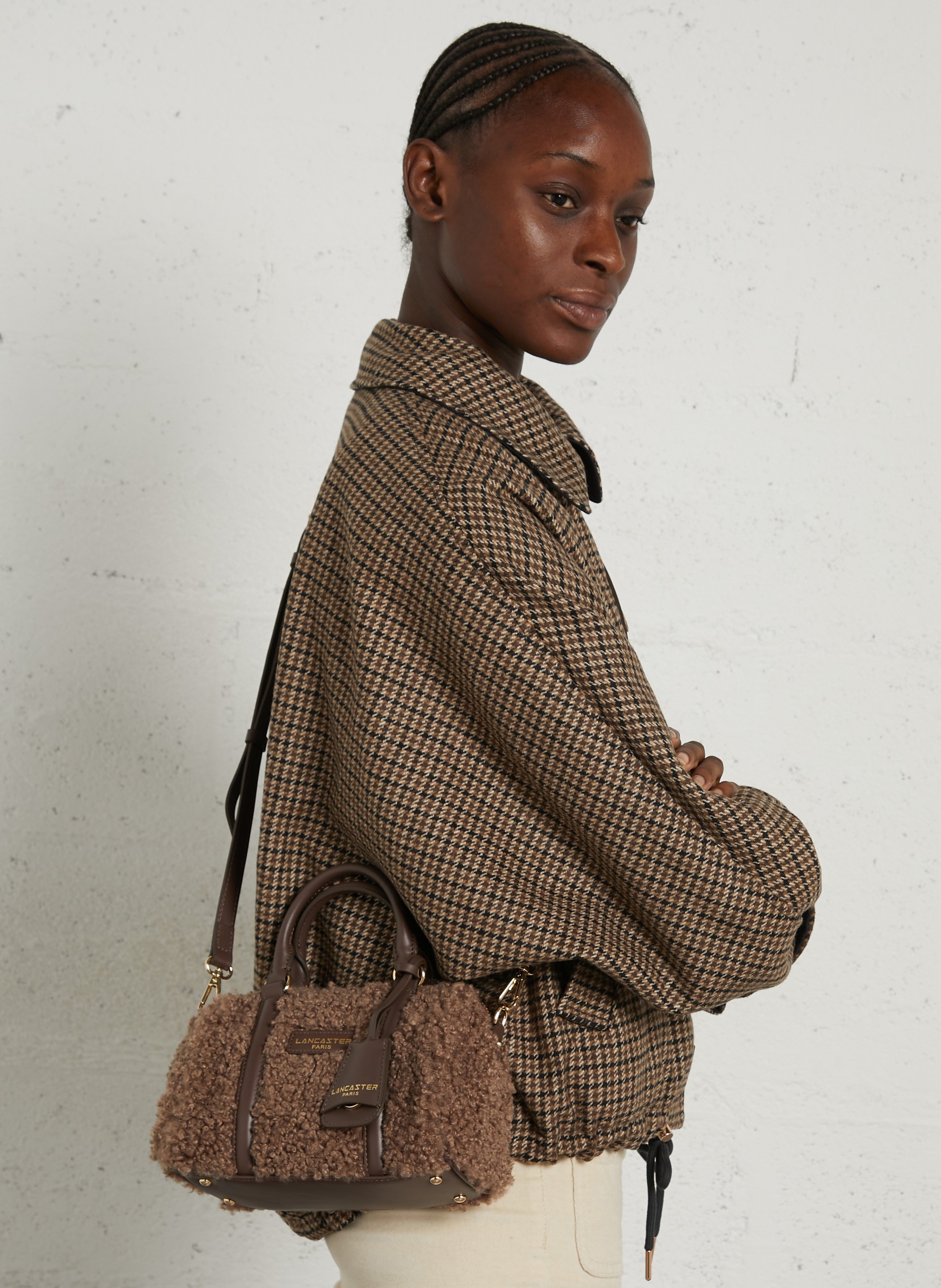 Small sherpa duffle bag LANCASTER PARIS Brown