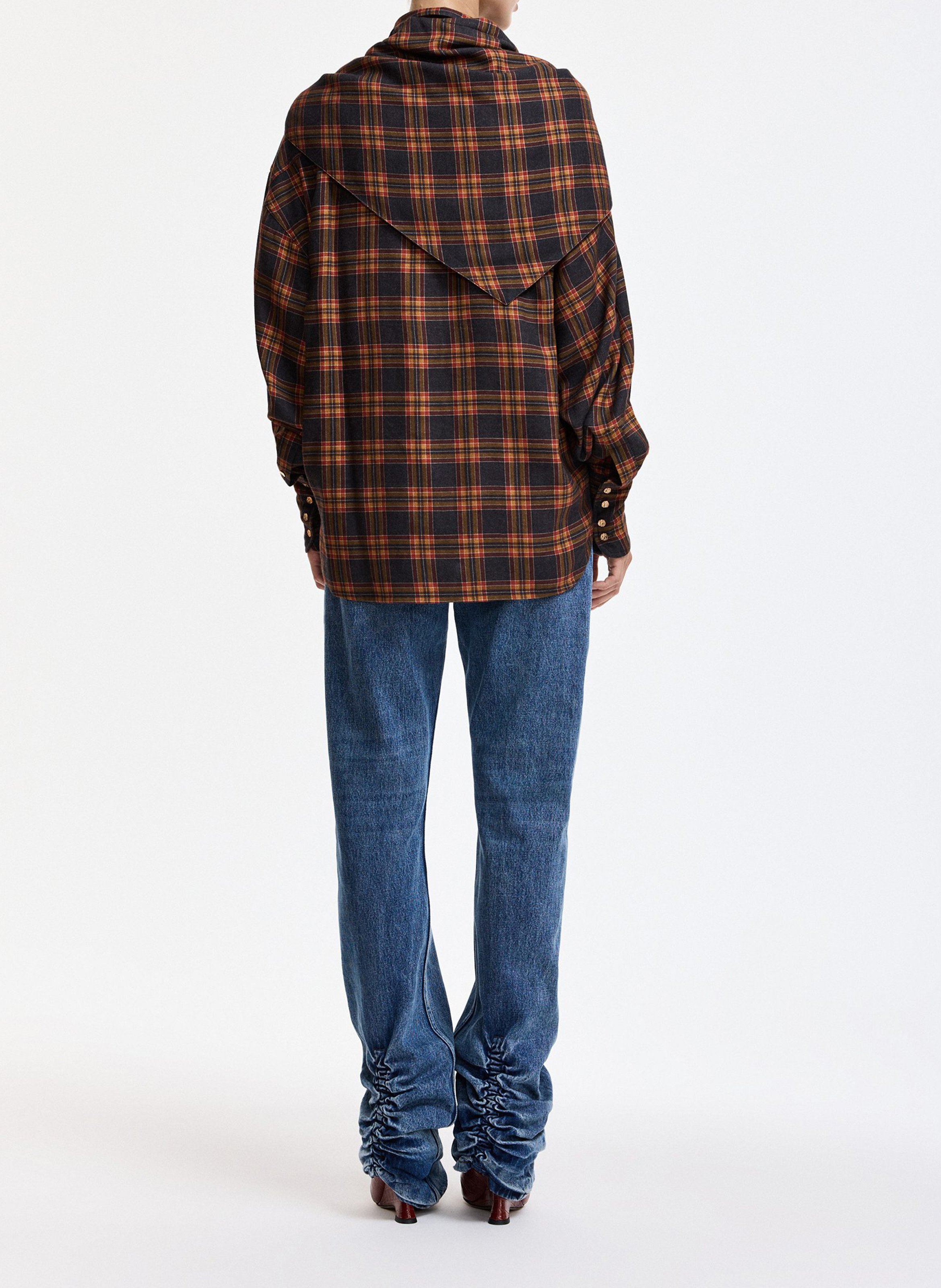 Straight-cut cotton-blend shirt with classic collar ESSENTIEL ANTWERP Orange