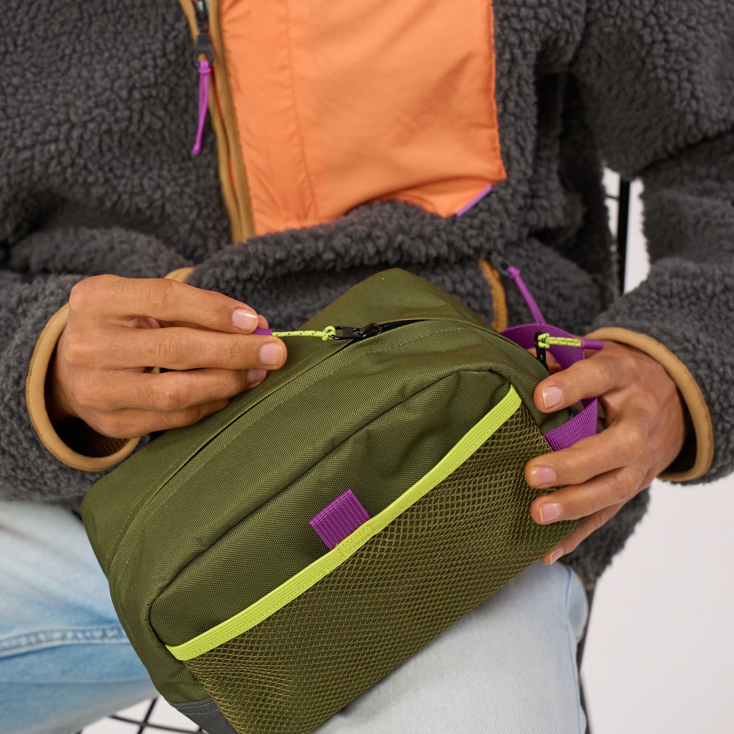 Recycled polyester toiletry bag BILLYBELT Khaki