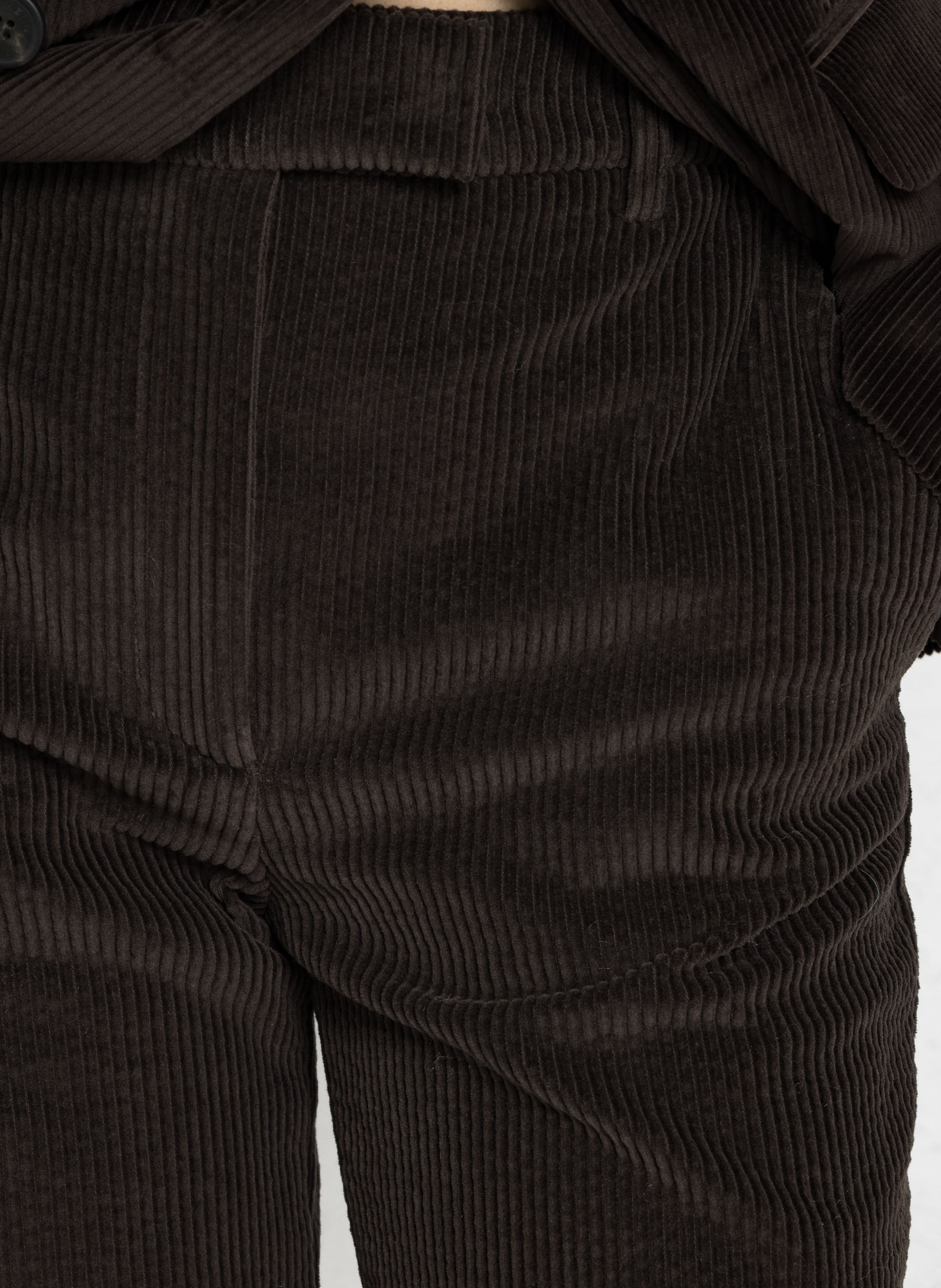 Pantalon droit en velours côtelé LAURENCE BRAS Marron