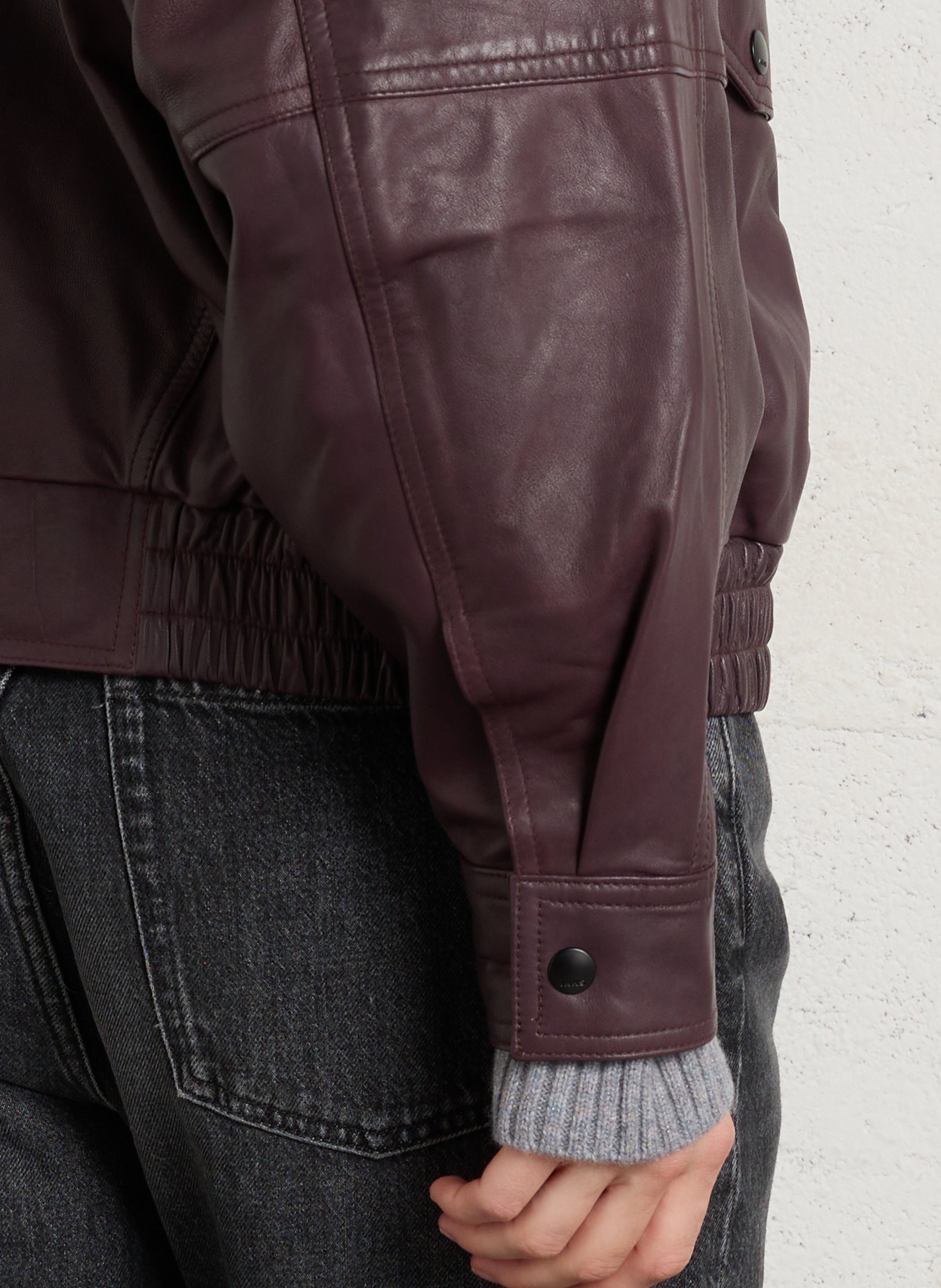 Bomber ample en cuir IKKS Prune