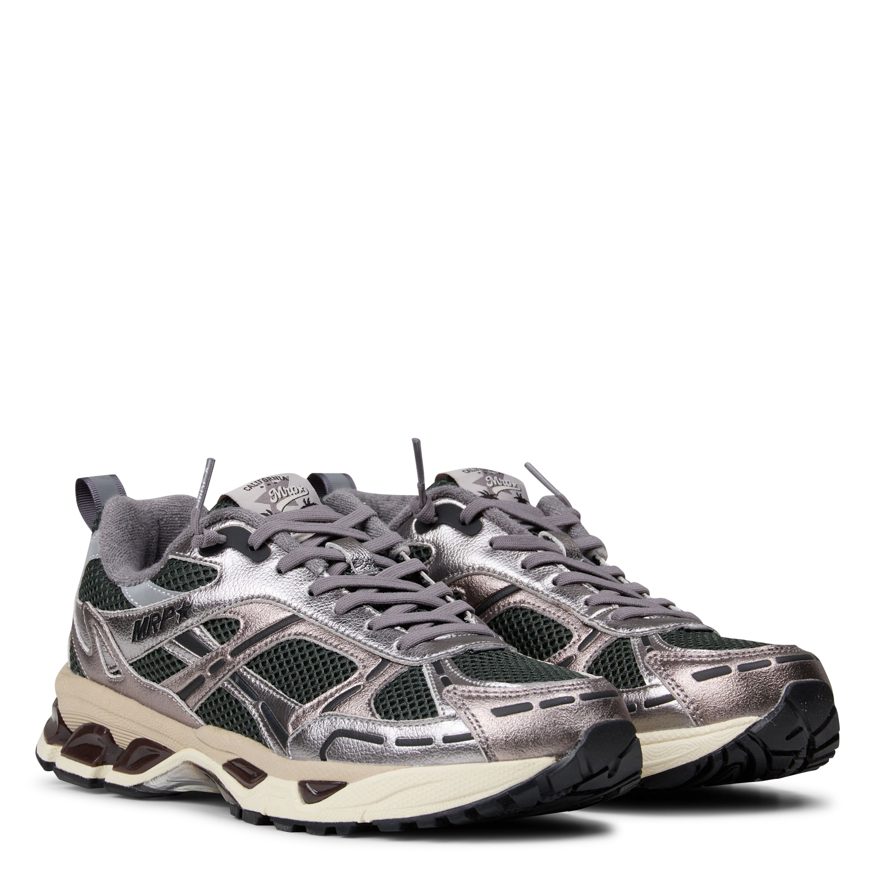 Lage, leren sneakers MRP Zilver