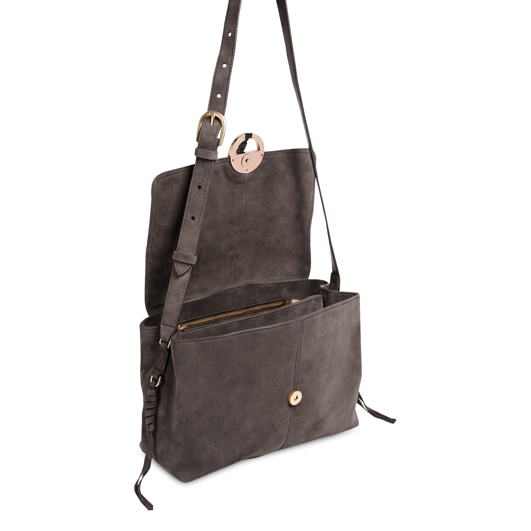 Suede shoulder bag VANESSA BRUNO White