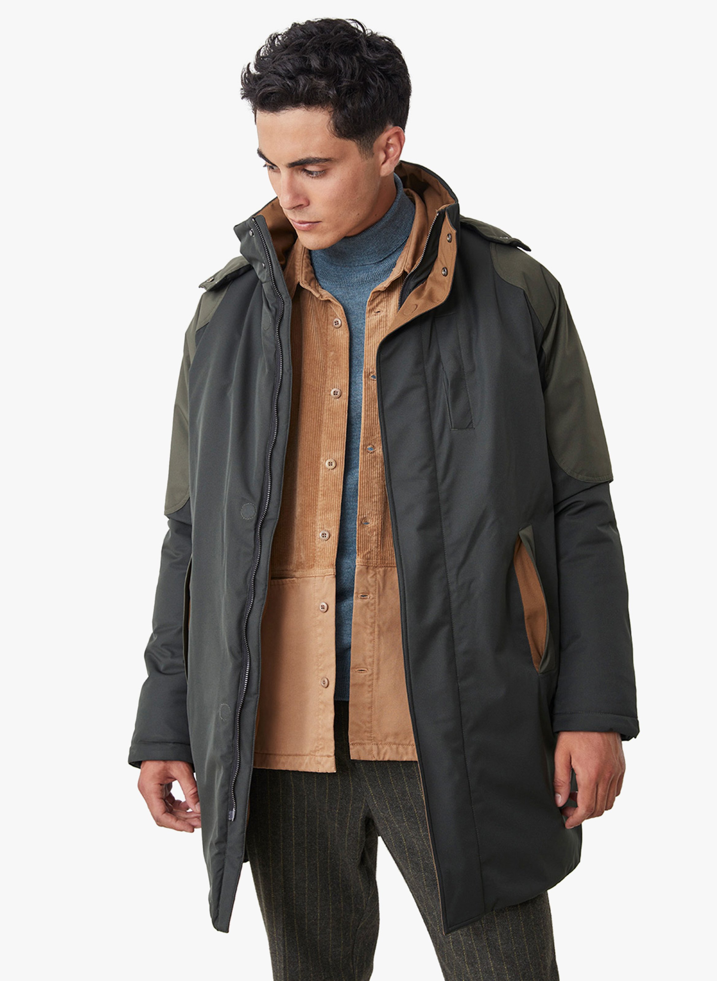 Parka With Detachable Hood Kaki Harris Wilson Men Place des