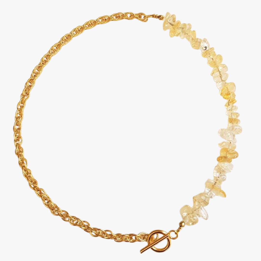 Citrine necklace GINANDGER Yellow