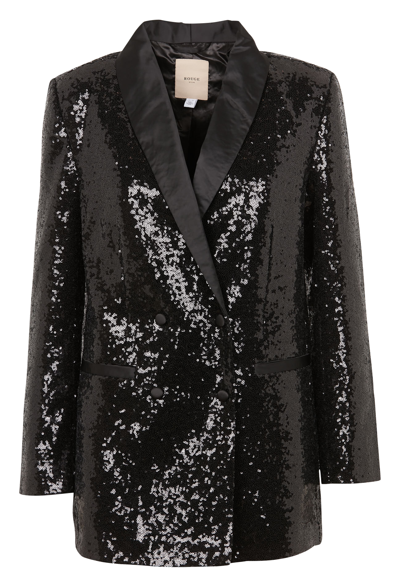 Sequined blazer with tailored collar Black Vila Women Place