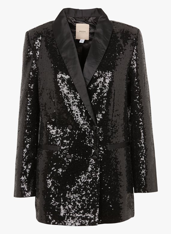 Sequined blazer with tailored collar Black Vila Women Place