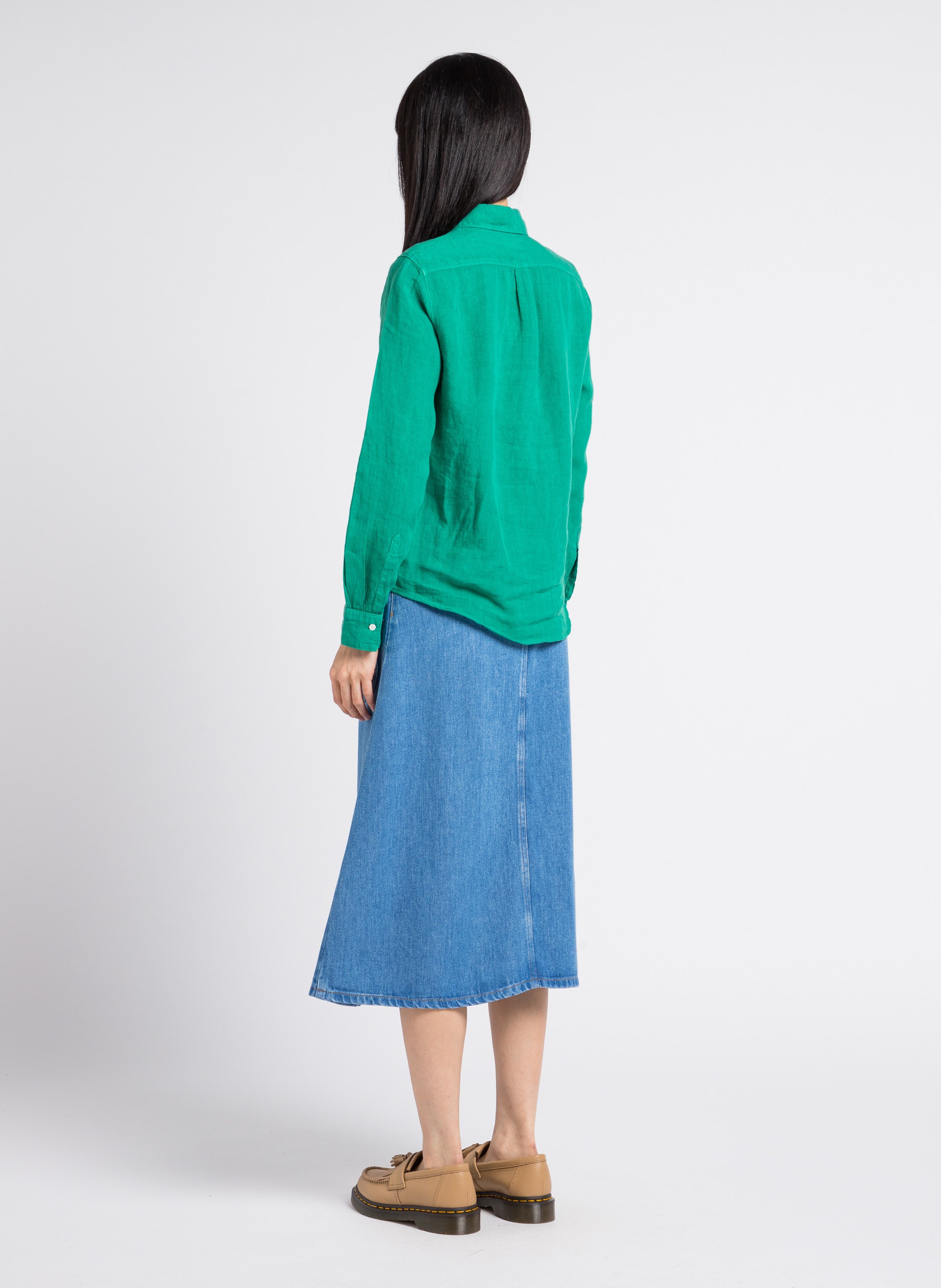 Chemise col classique en lin  HARTFORD Vert