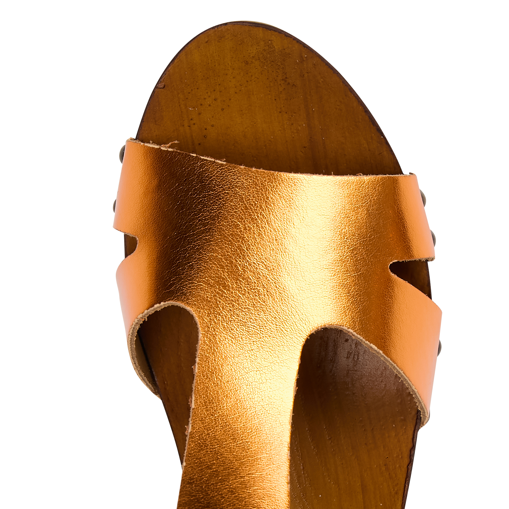 Sandales à talon en cuir métallisé LES TROPEZIENNES PAR M.BELARBI Orange