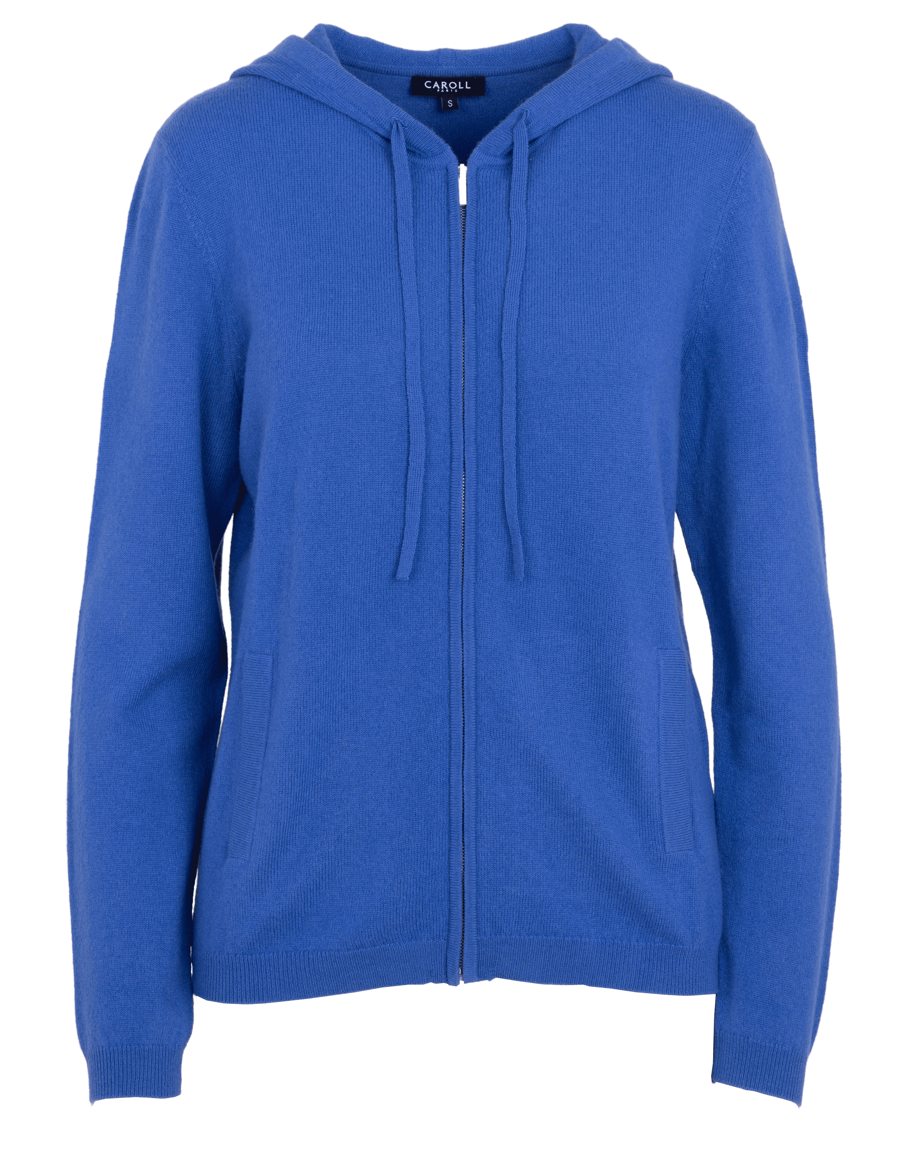 Sweat à capuche en laine et en cachemire mélangés CAROLL Bleu