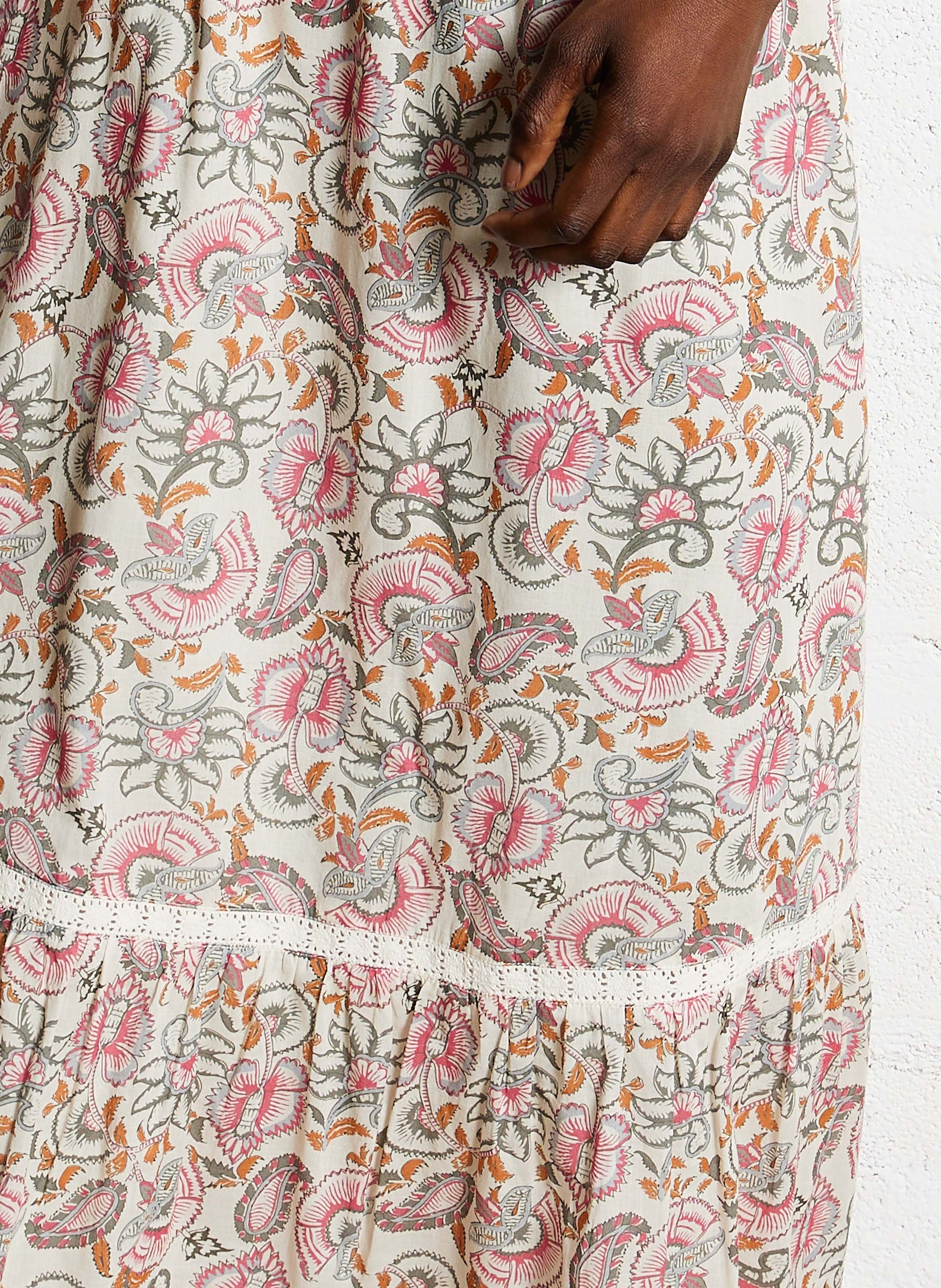 Jupe midi imprimée en coton bio LOUISE MISHA Multicolore