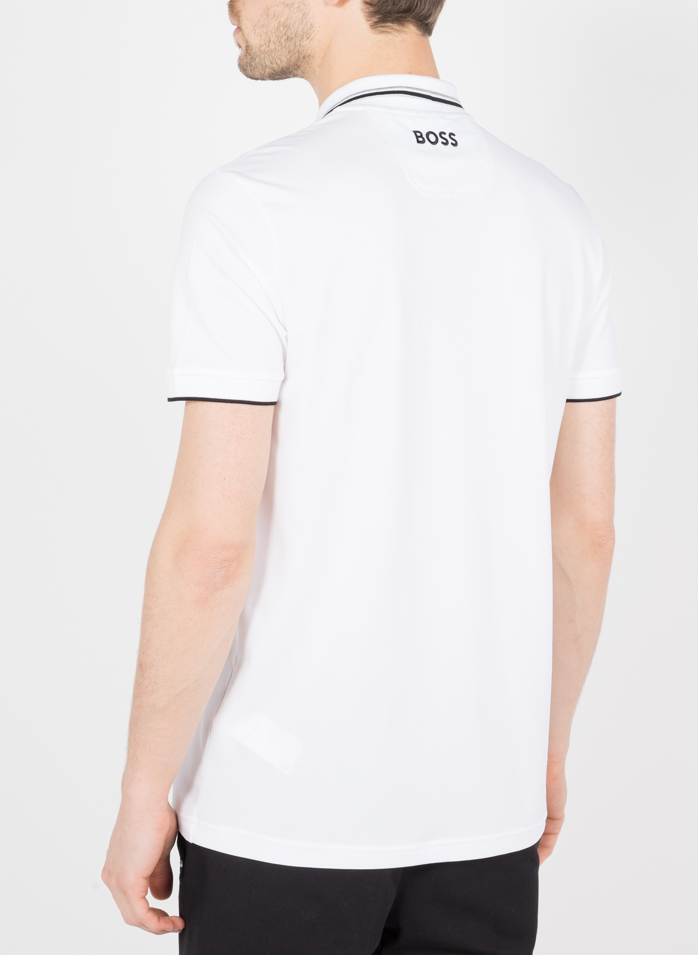 Cotton-blend polo shirt BOSS White