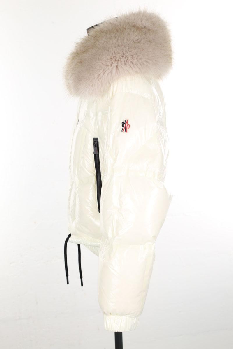 Lightweight quilted padded jacket with high neck MONCLER - Seconde Main White
