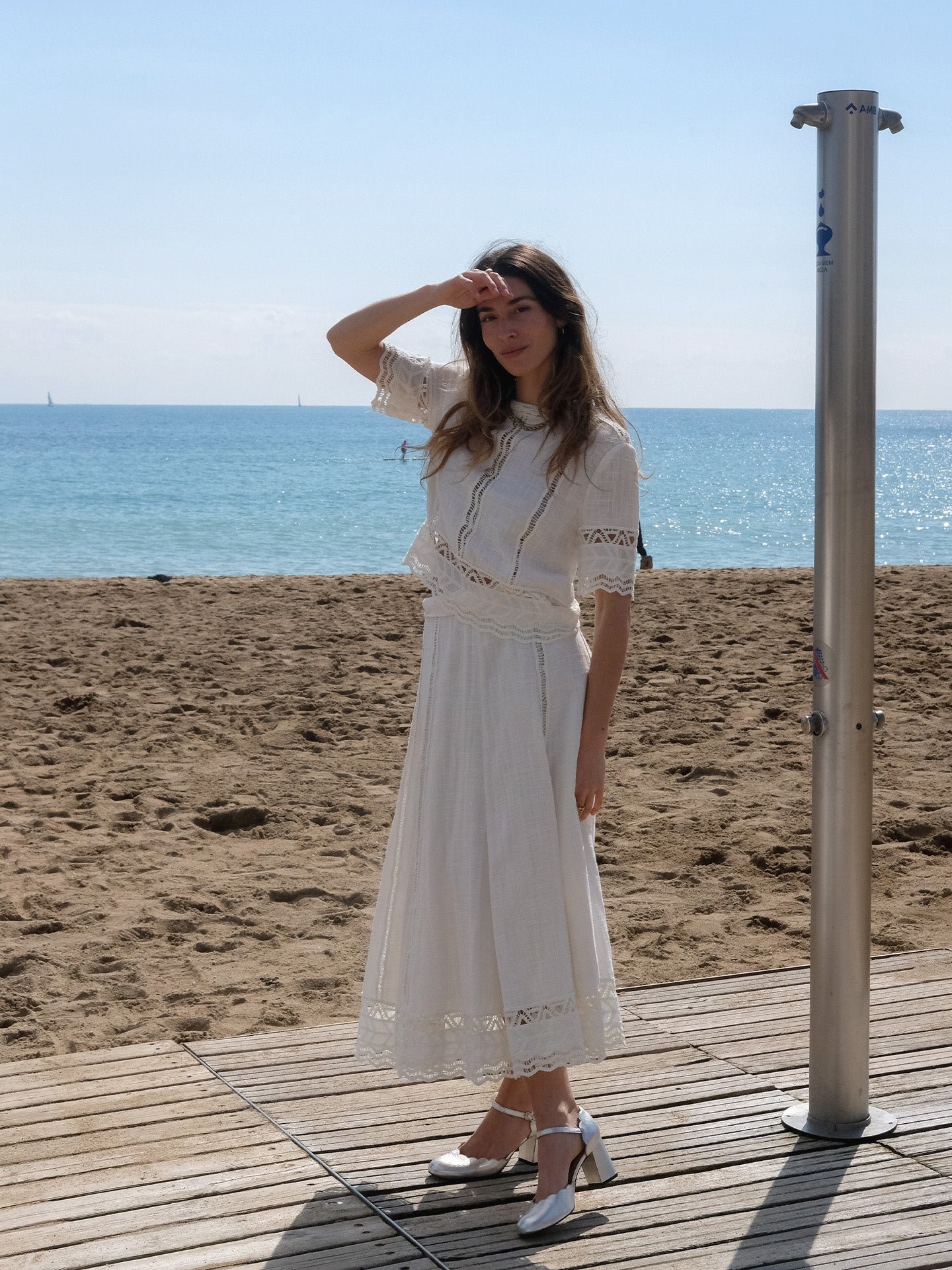 Heeled metallic leather Mary Janes EMZI PARIS Silver