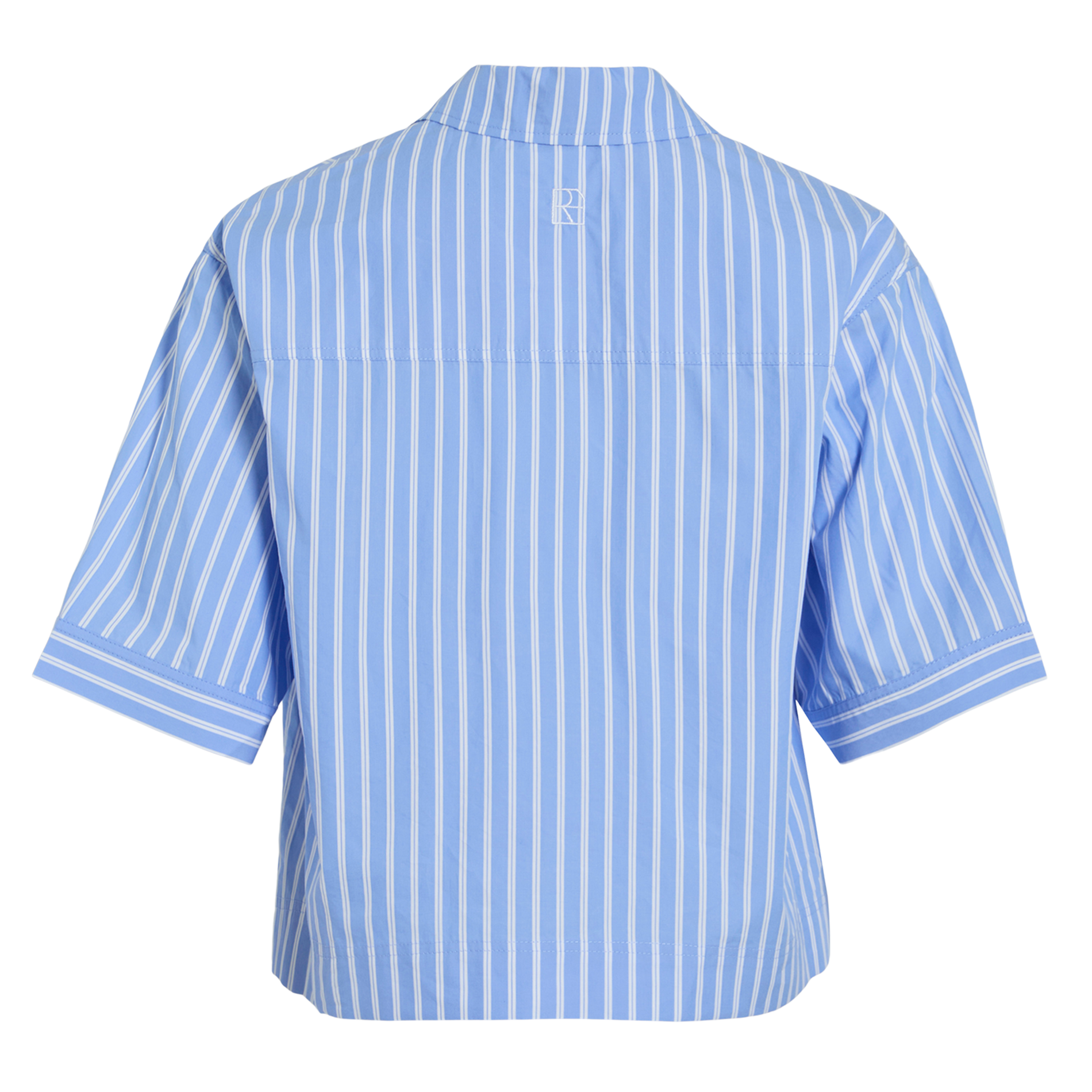 Straight shirt in striped blended cotton ROUGE EDIT Blue