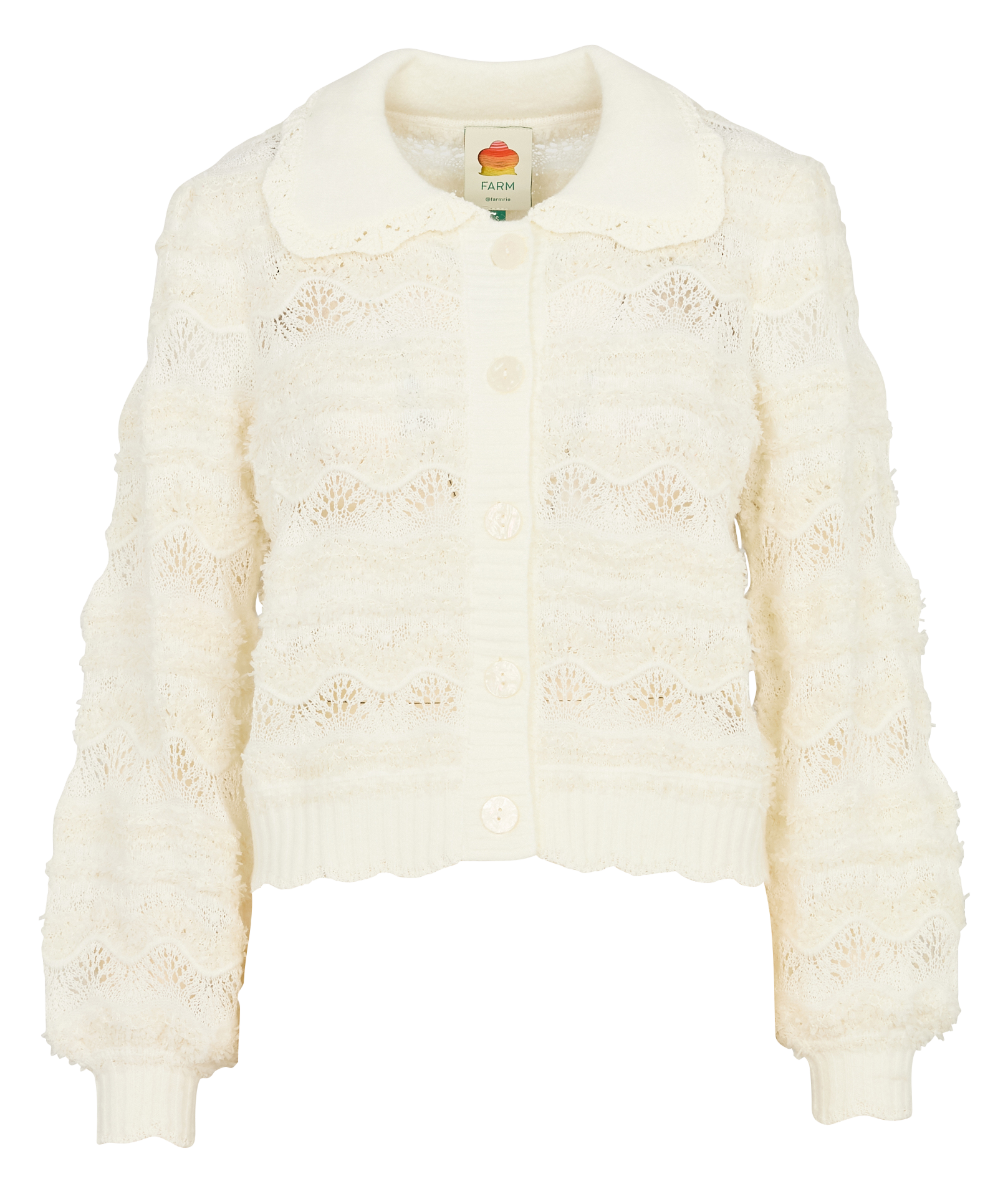 Cardigan with Peter Pan collar FARM RIO White