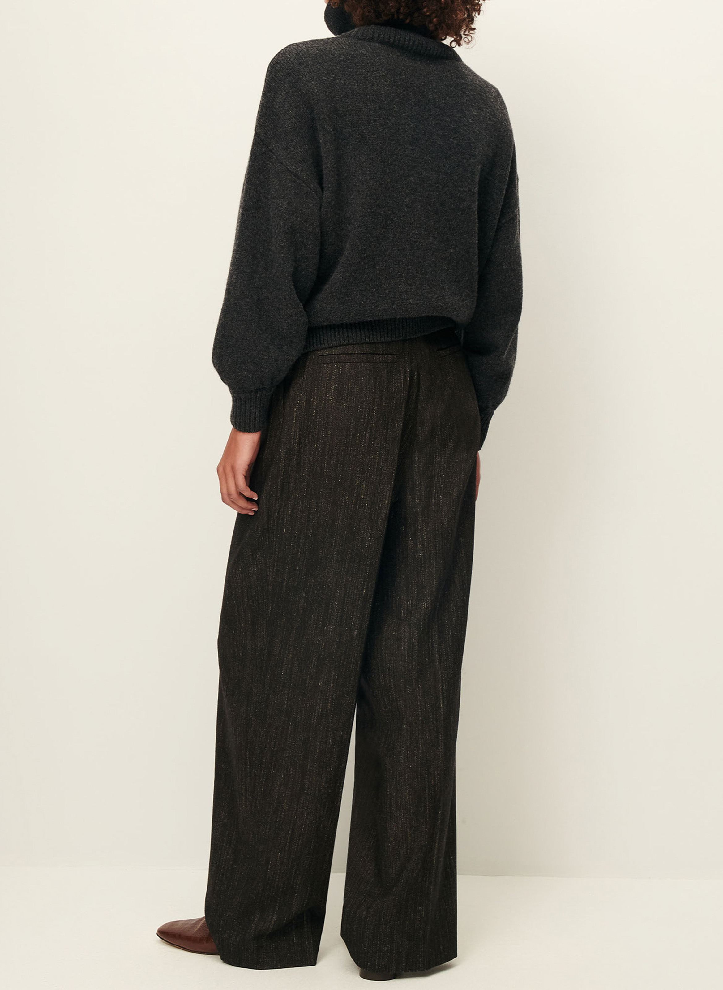 Pantalon droit taille haute uni SESSUN Marron