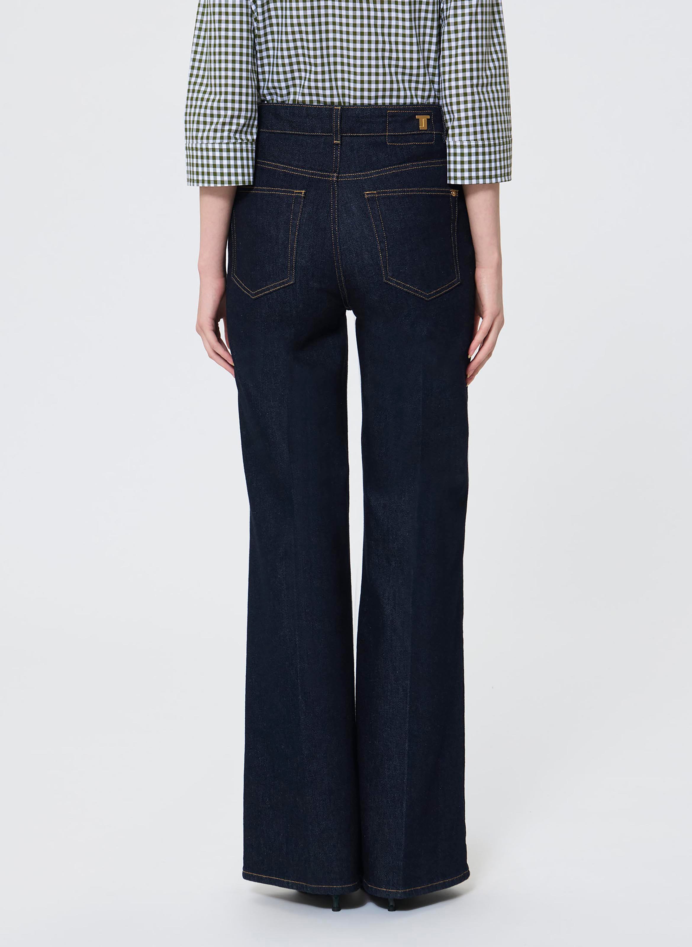 High-waisted raw denim flared jeans TARA JARMON Blue