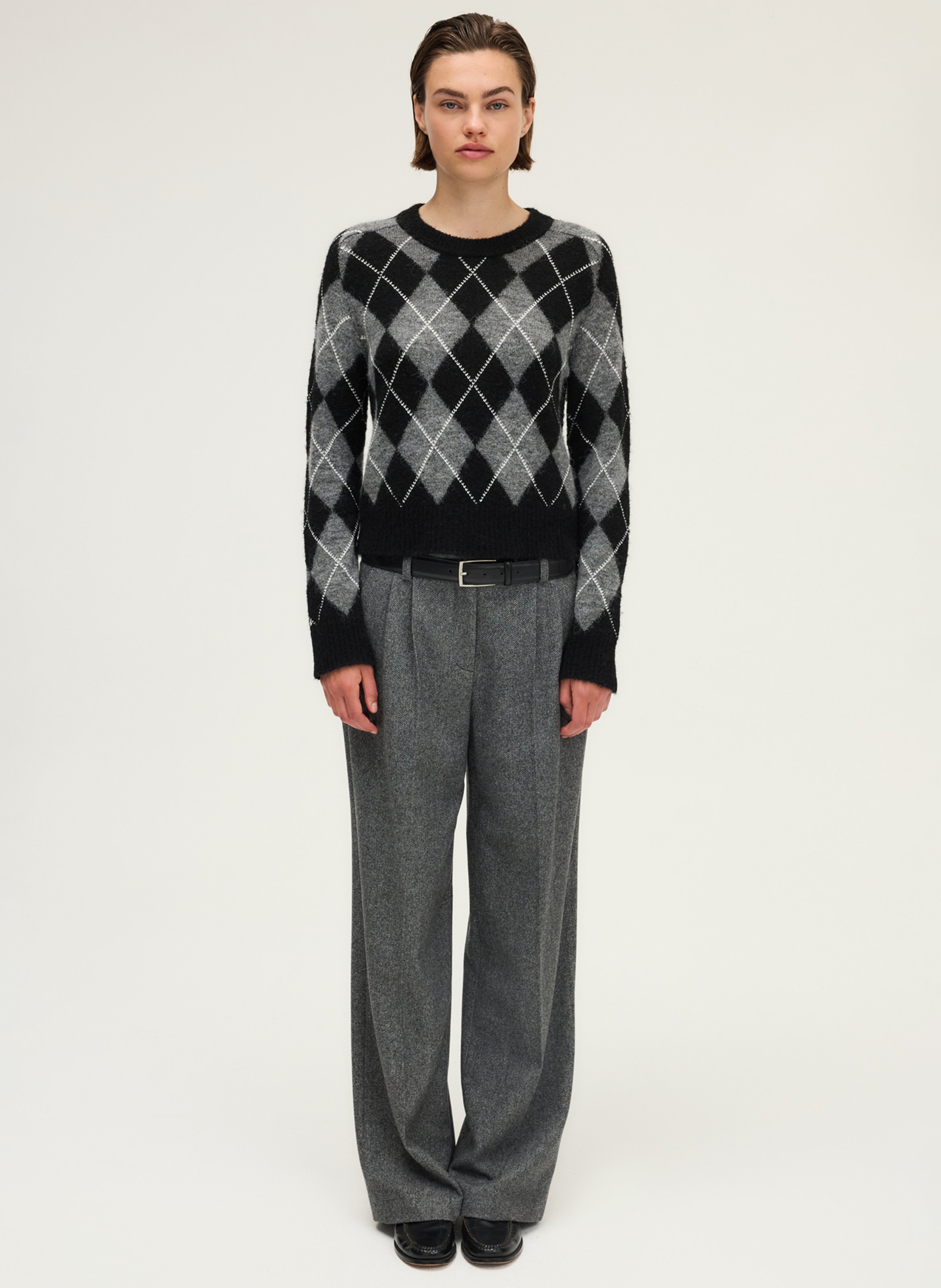 Chat jacquard sweater PABLO Black