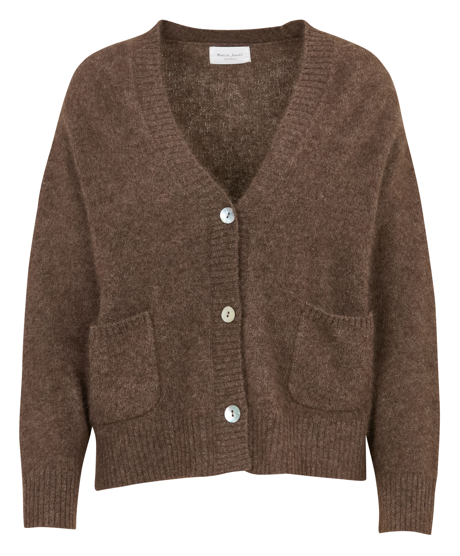 V-neck wool cardigan BELLA JONES Brown