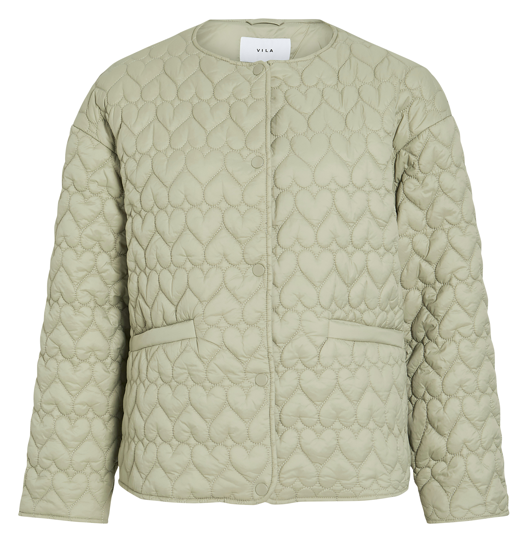 Veste col rond matellassée VILA Beige