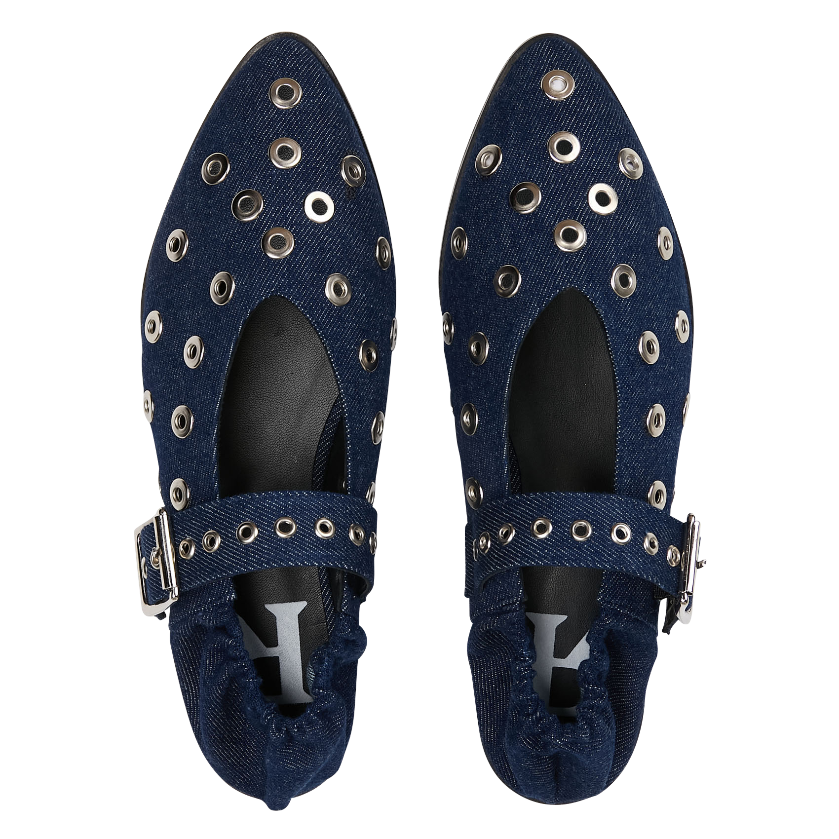 Ballerines en cuir à oeillets ROSEANNA Bleu