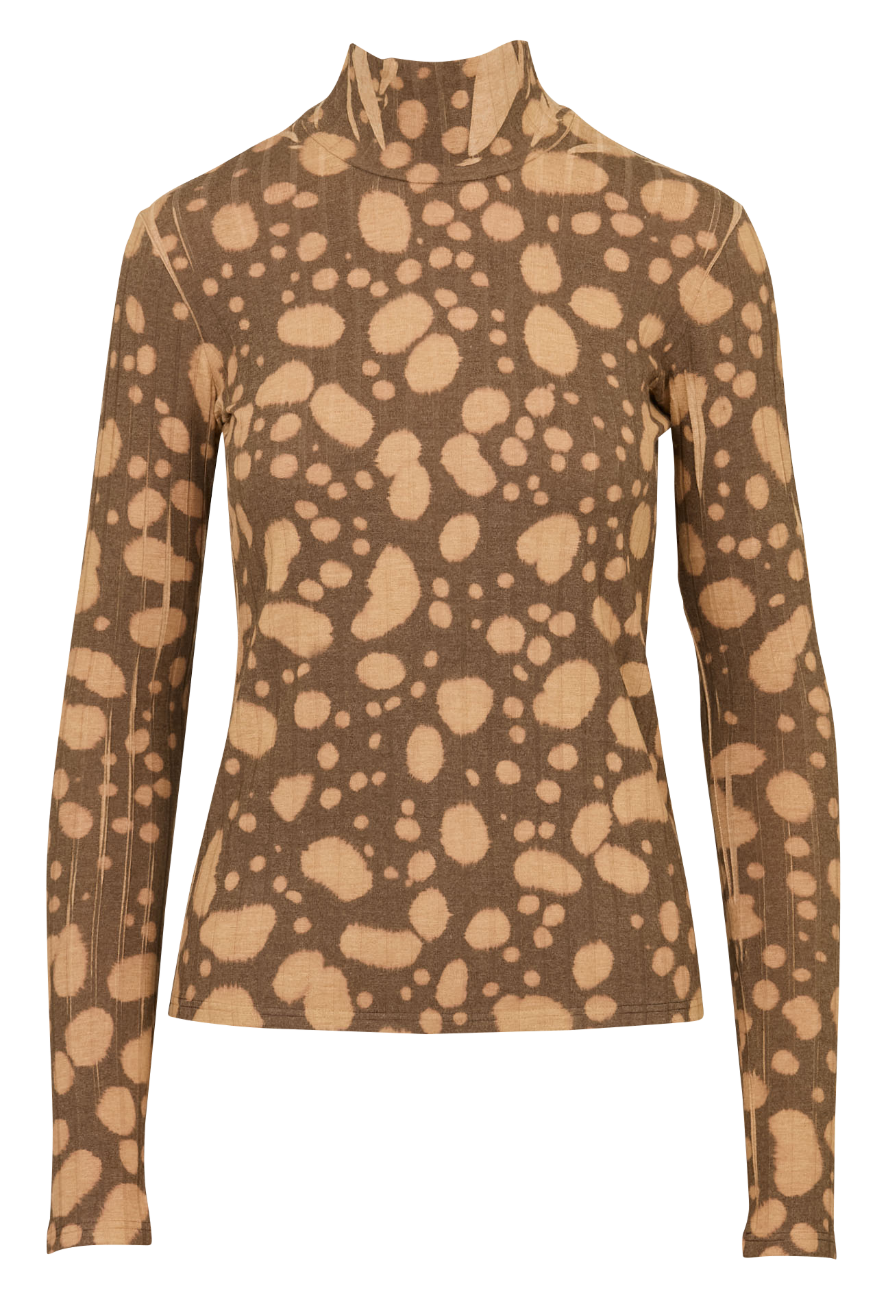 Tee-shirt droit col montant  COTELAC Marron